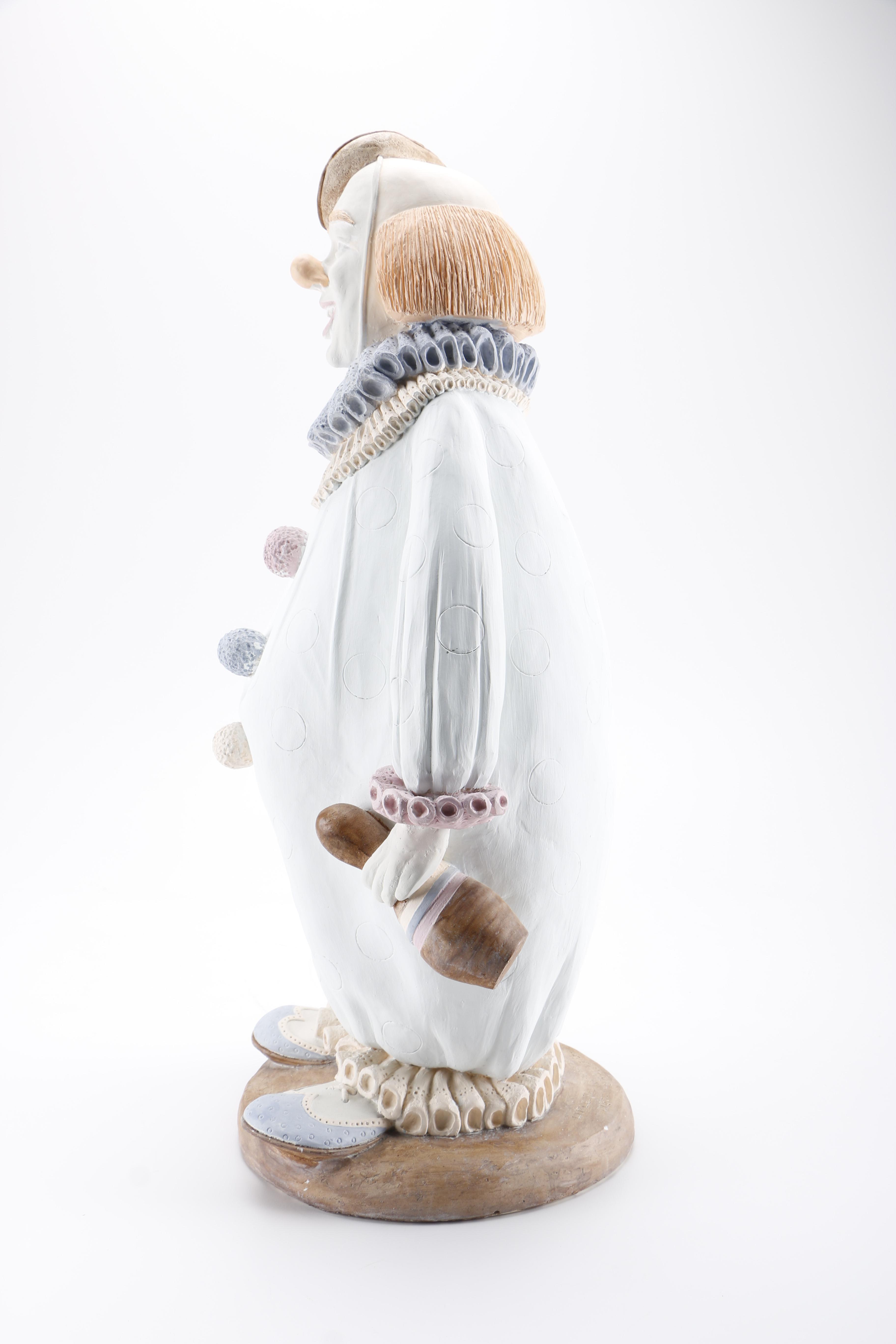 Plaster Clown Statuette