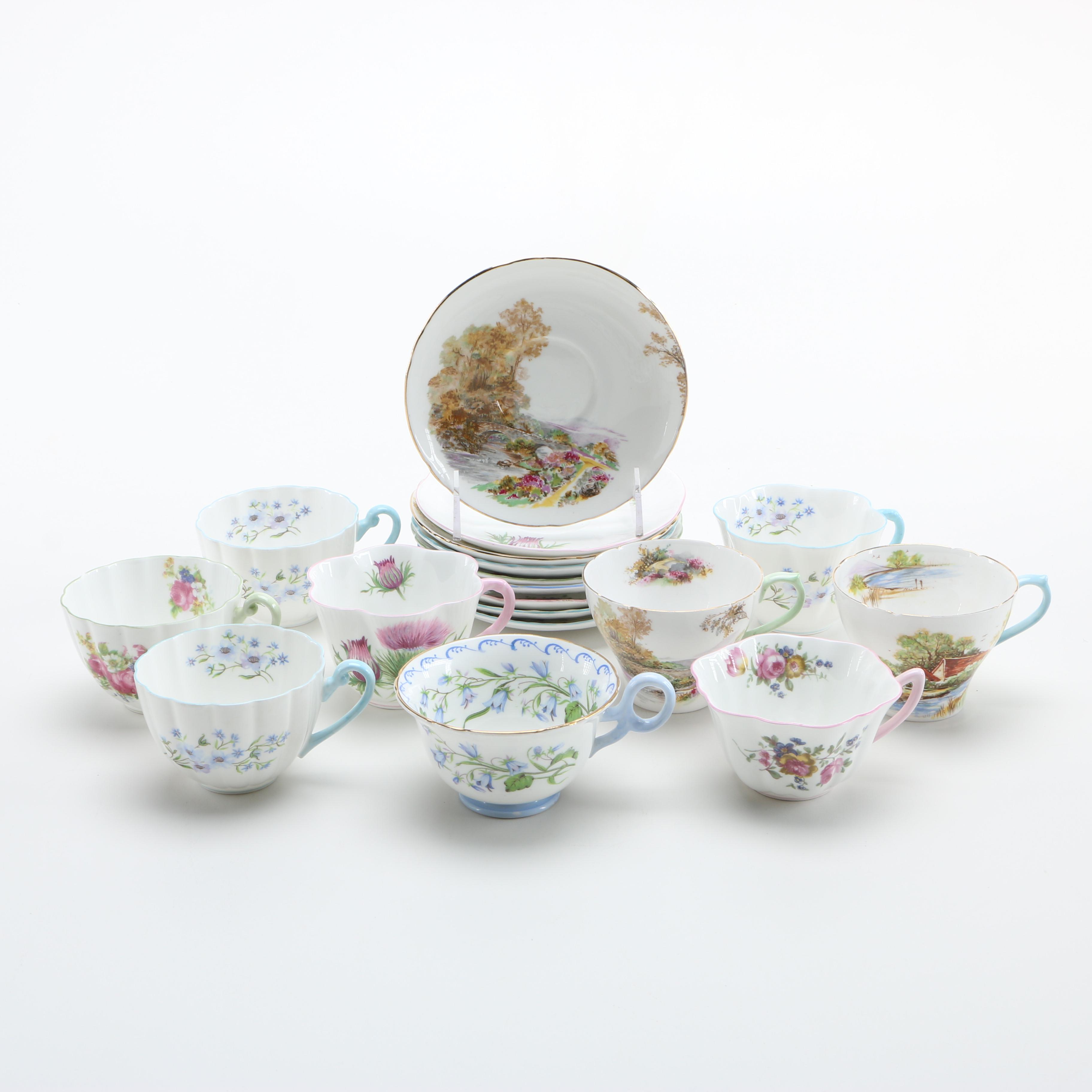 Shelley Fine Bone China Teacups and Saucers