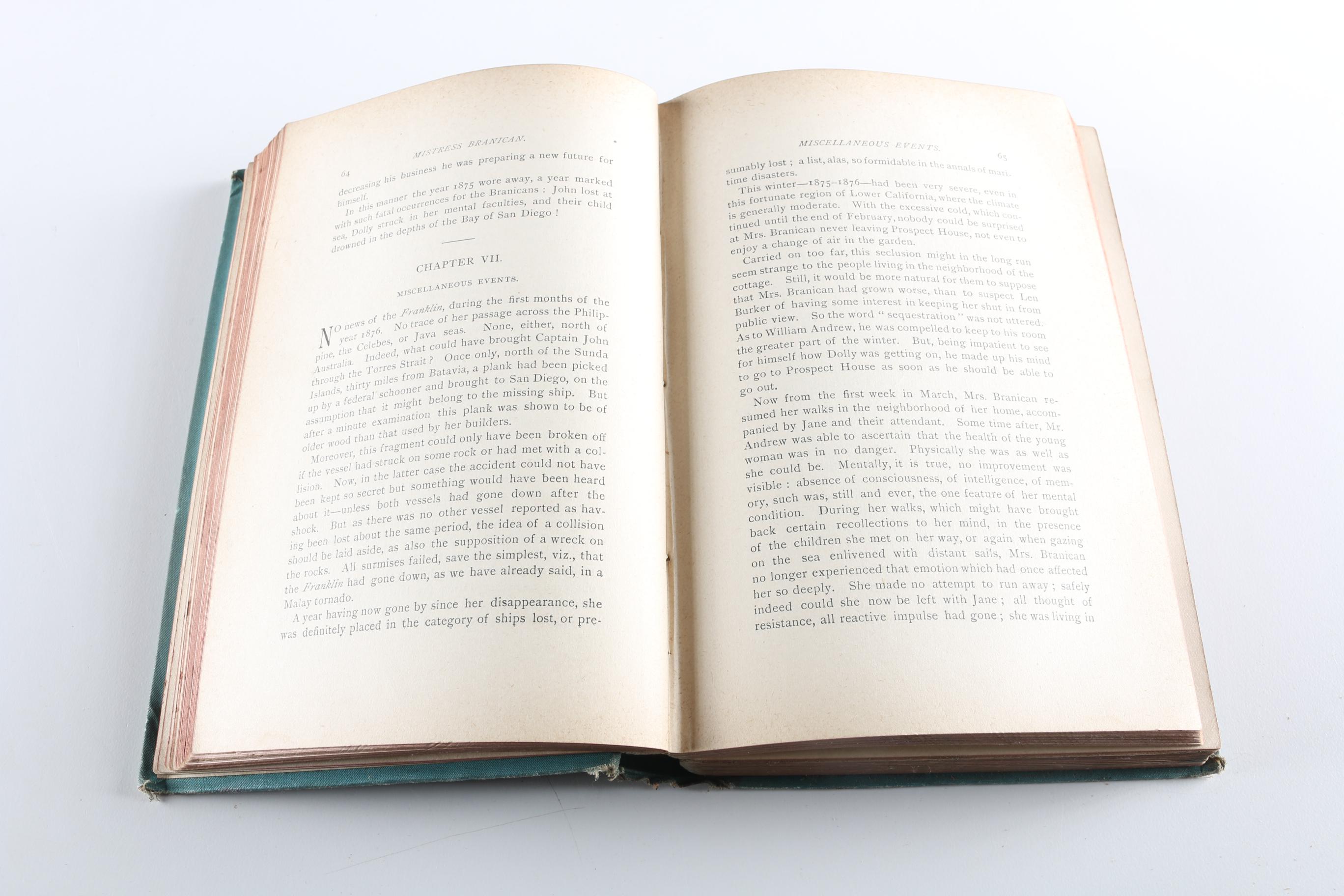 1891 First American Edition of "Mistress Branican" by Jules Verne