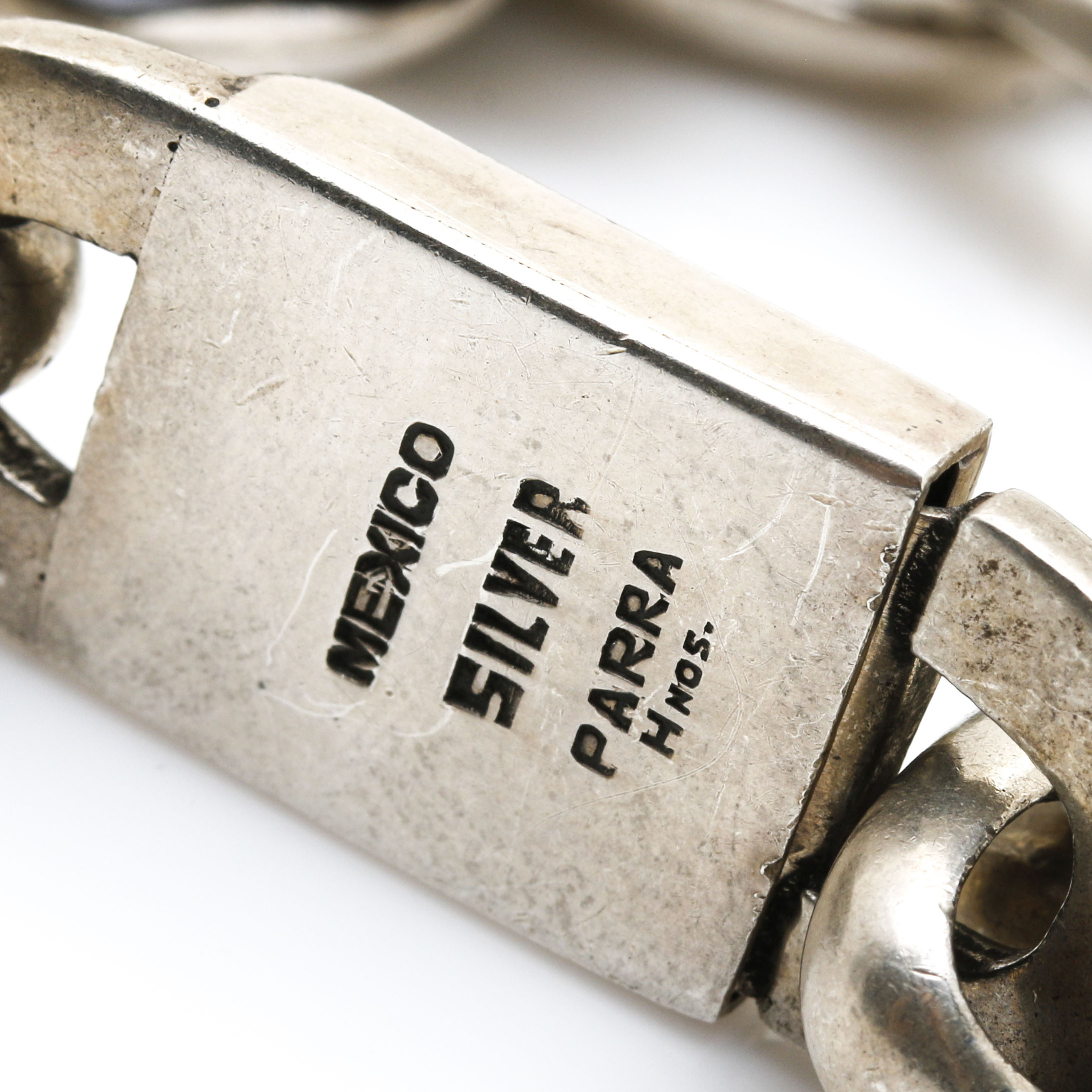 800 - 925 Silver Horacio de la Parra Bracelet With Replica 1733 Spanish Colonial 8 Reales 900 Silver Coin