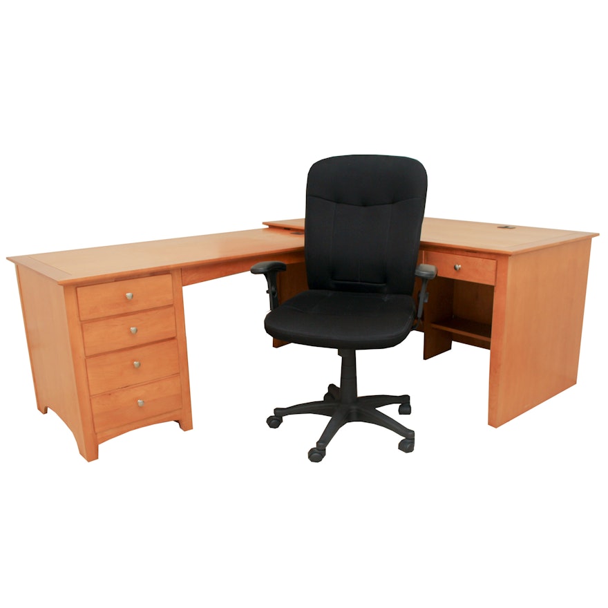 Stanley L-Shaped Desk with Office Chair