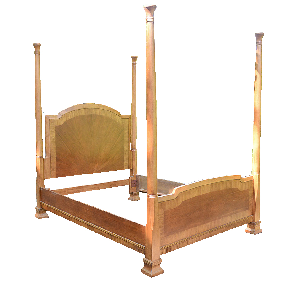 Queen Size Cherry Four Poster Bed Frame by Ashley Furniture