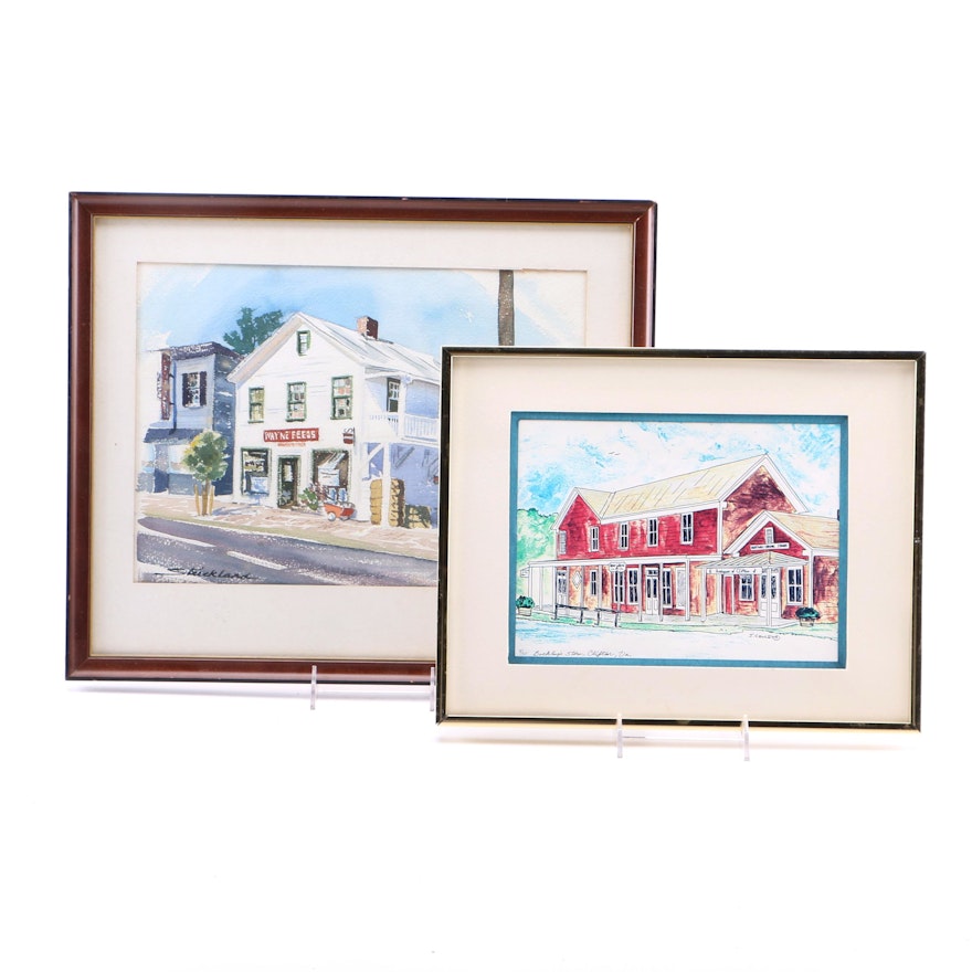 Framed General Store Watercolors