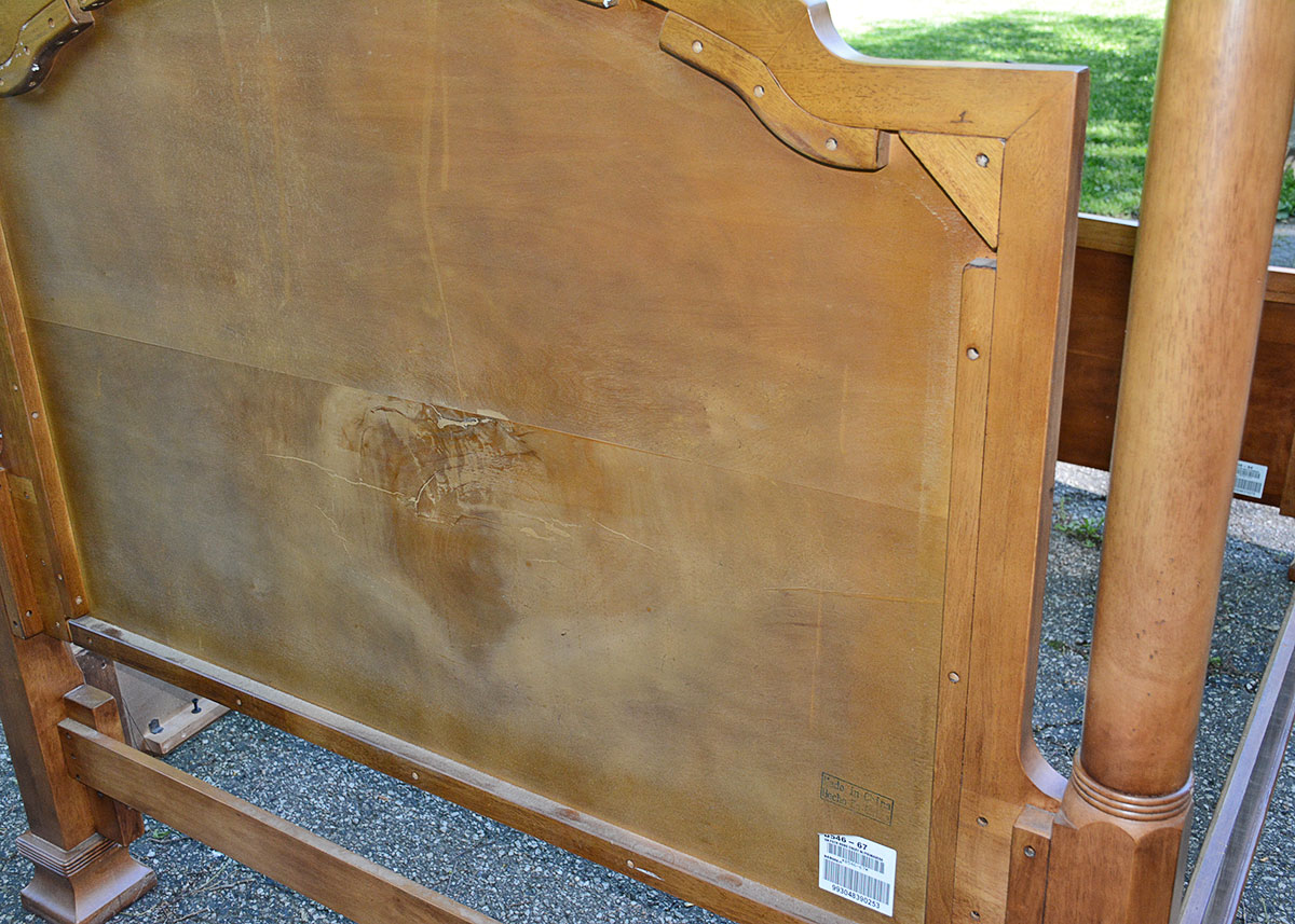 Queen Size Cherry Four Poster Bed Frame by Ashley Furniture