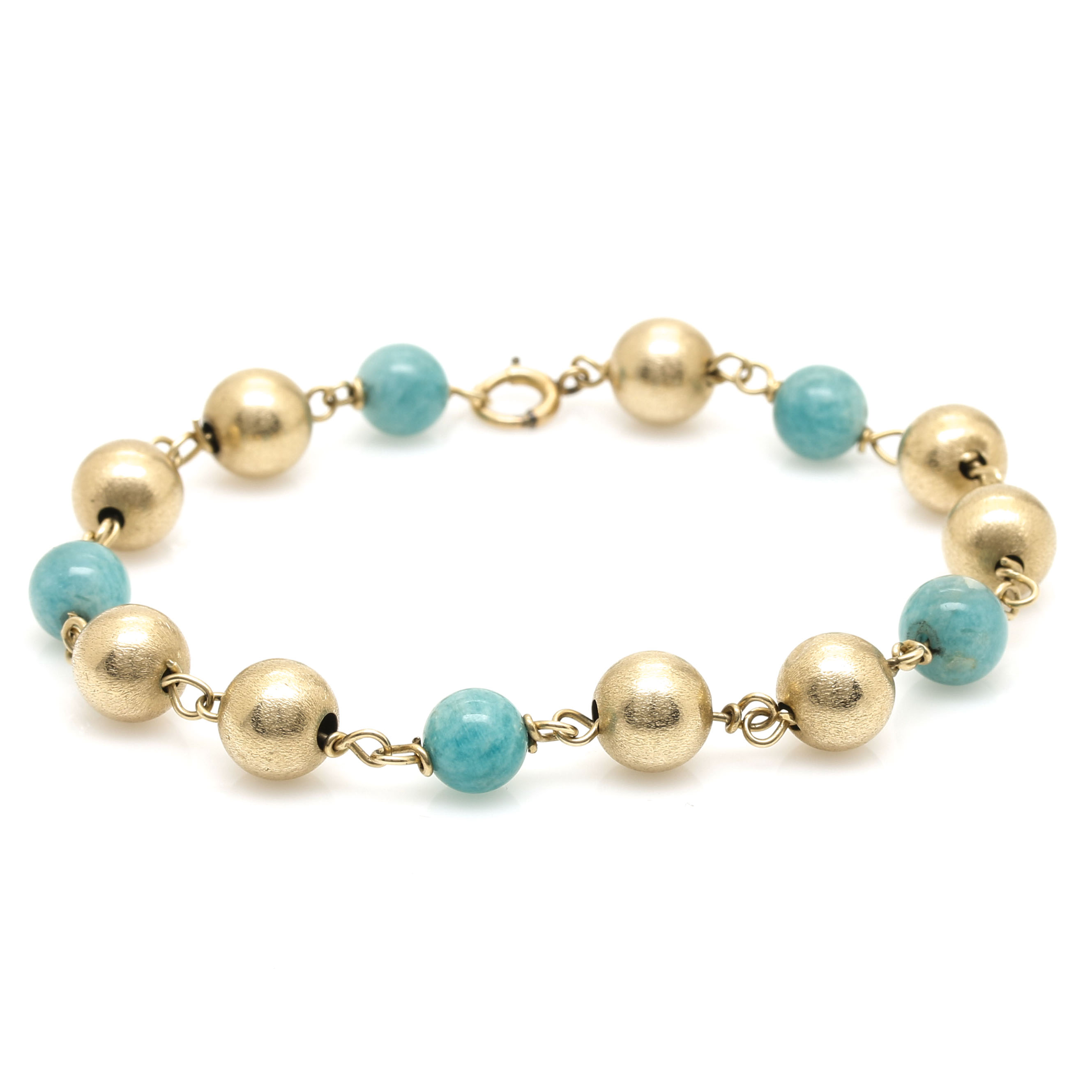 14K Yellow Gold Amazonite Bracelet