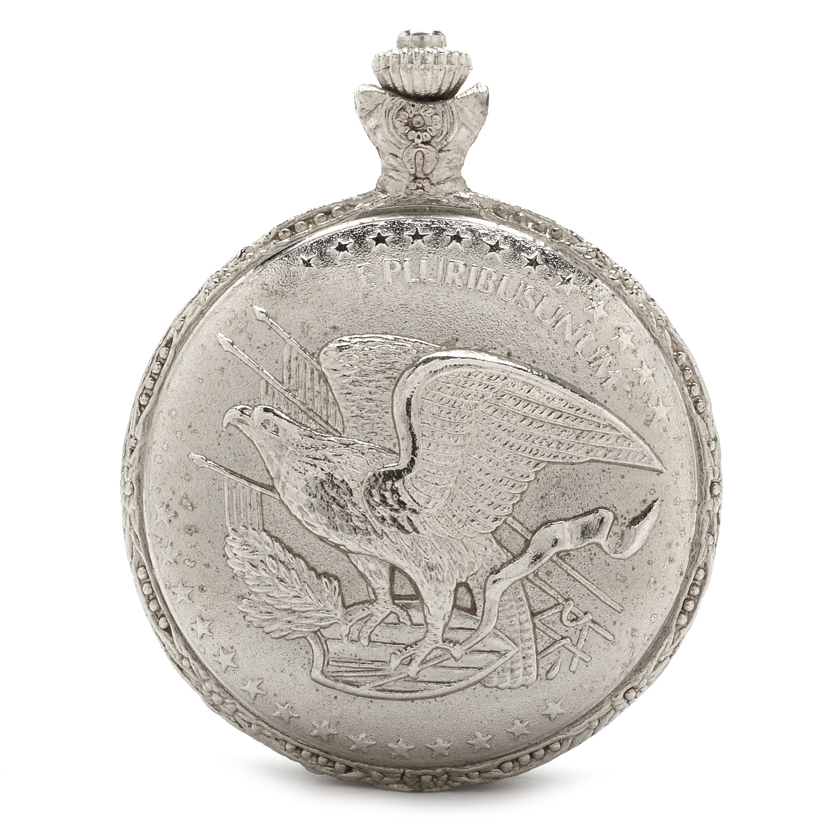 American Historic Society Pocket Watch With 1889 Morgan Dollar