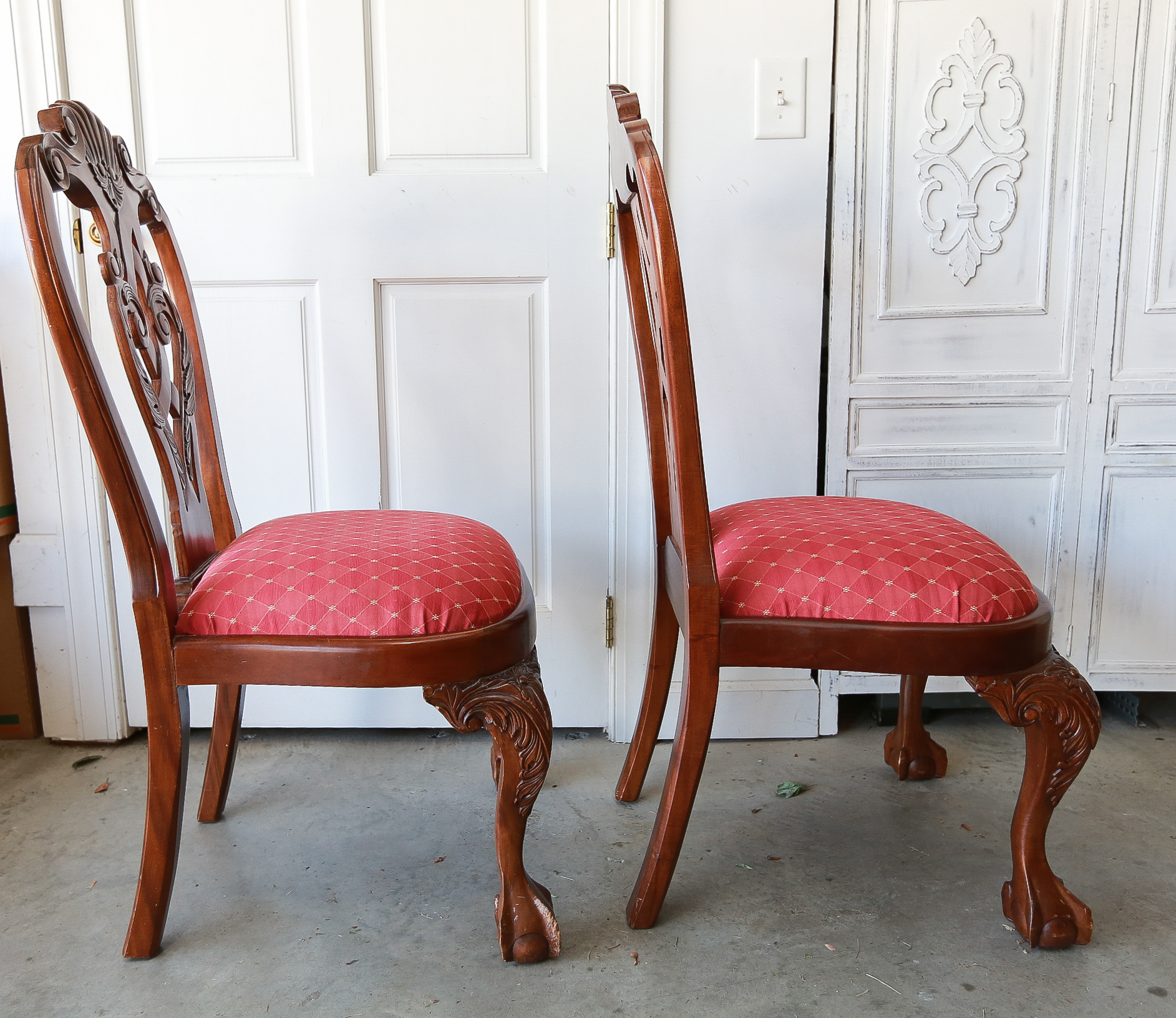 Set Of Six Chippendale Style Dining Chairs
