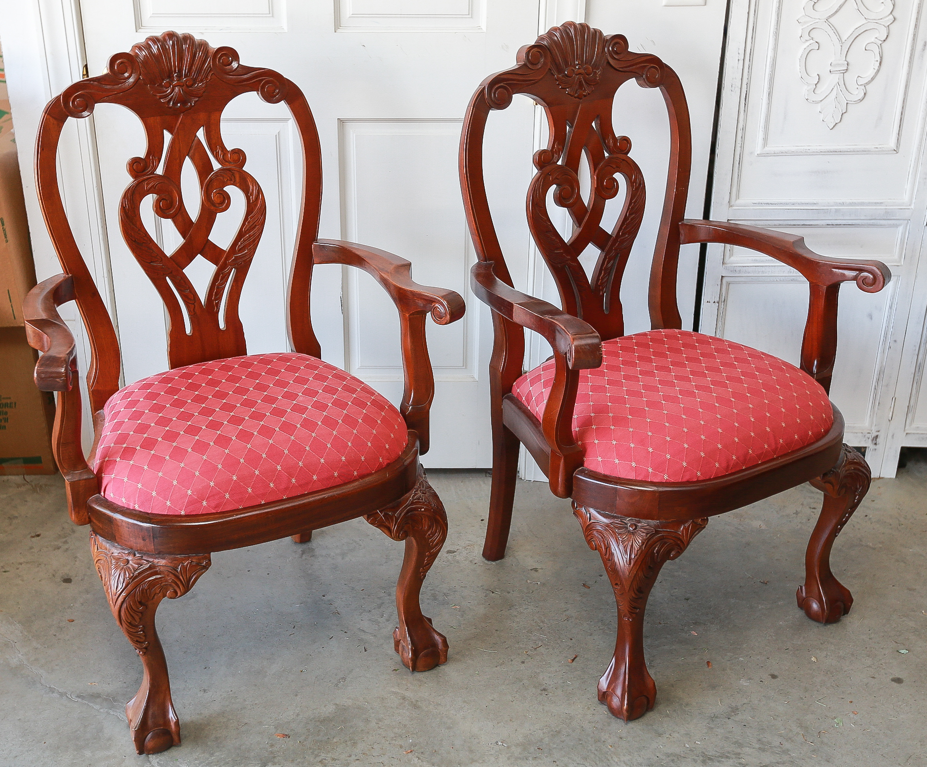 Set Of Six Chippendale Style Dining Chairs