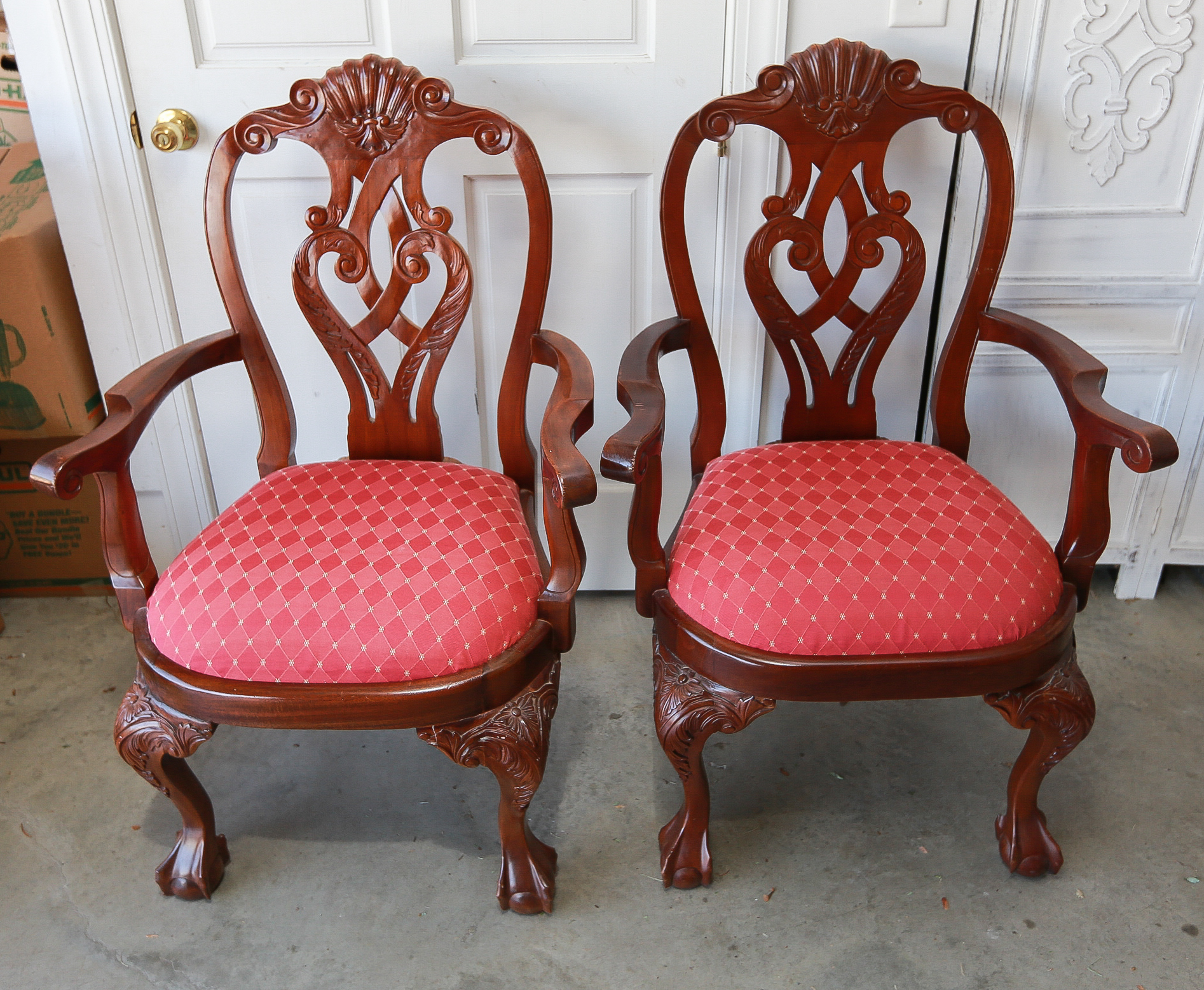 Set Of Six Chippendale Style Dining Chairs