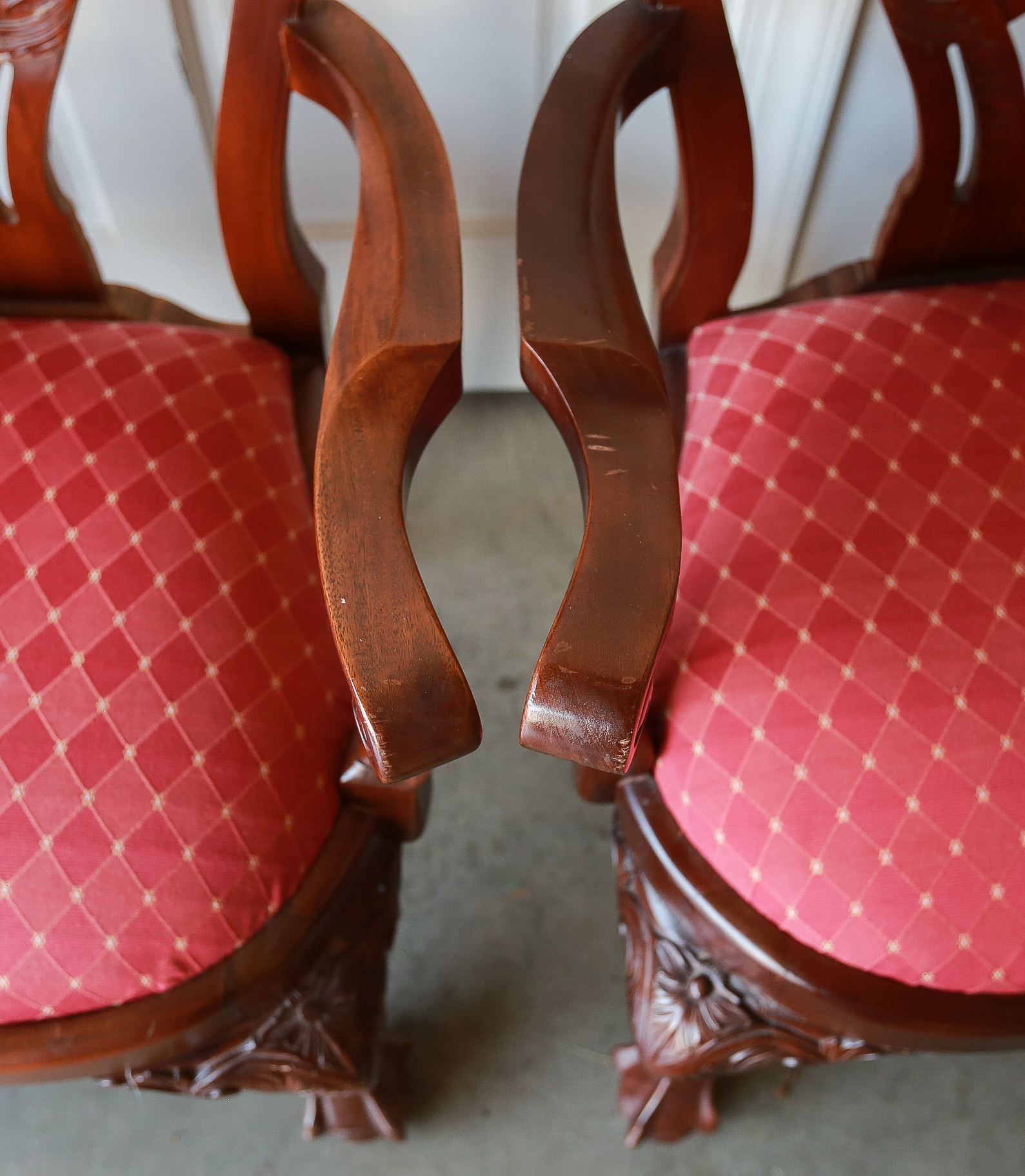 Set Of Six Chippendale Style Dining Chairs