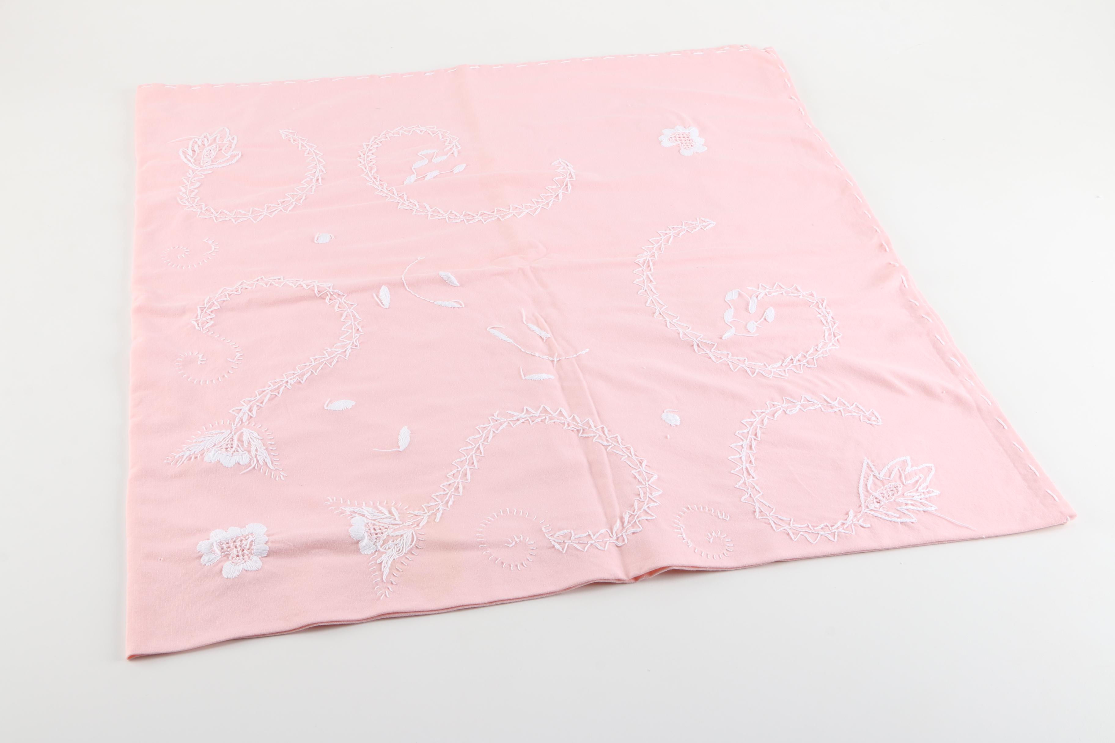 Table Linens With Decorative Needlework