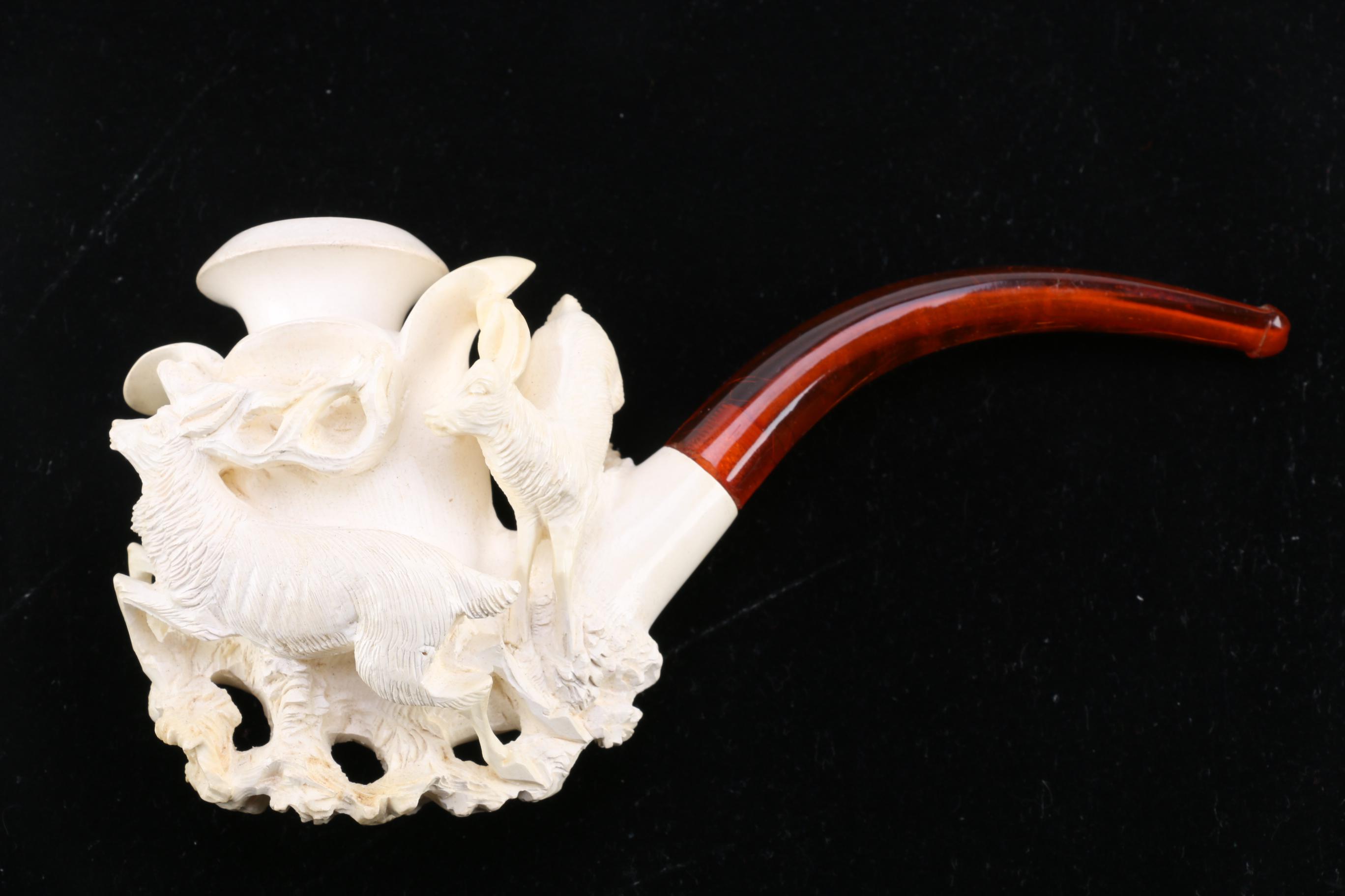 Carved WDC Meerschaum Pipe