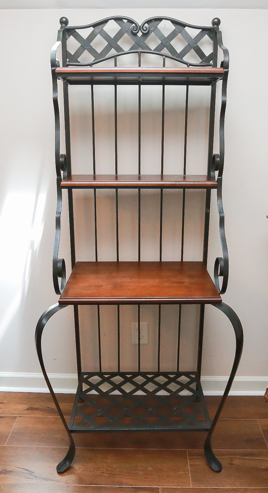 Metal and Wood Bakers Rack