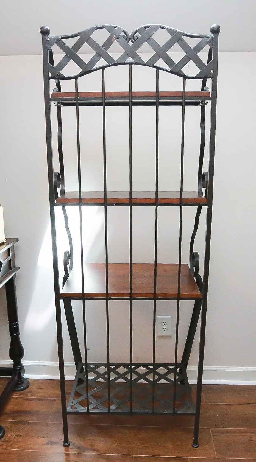 Metal and Wood Bakers Rack