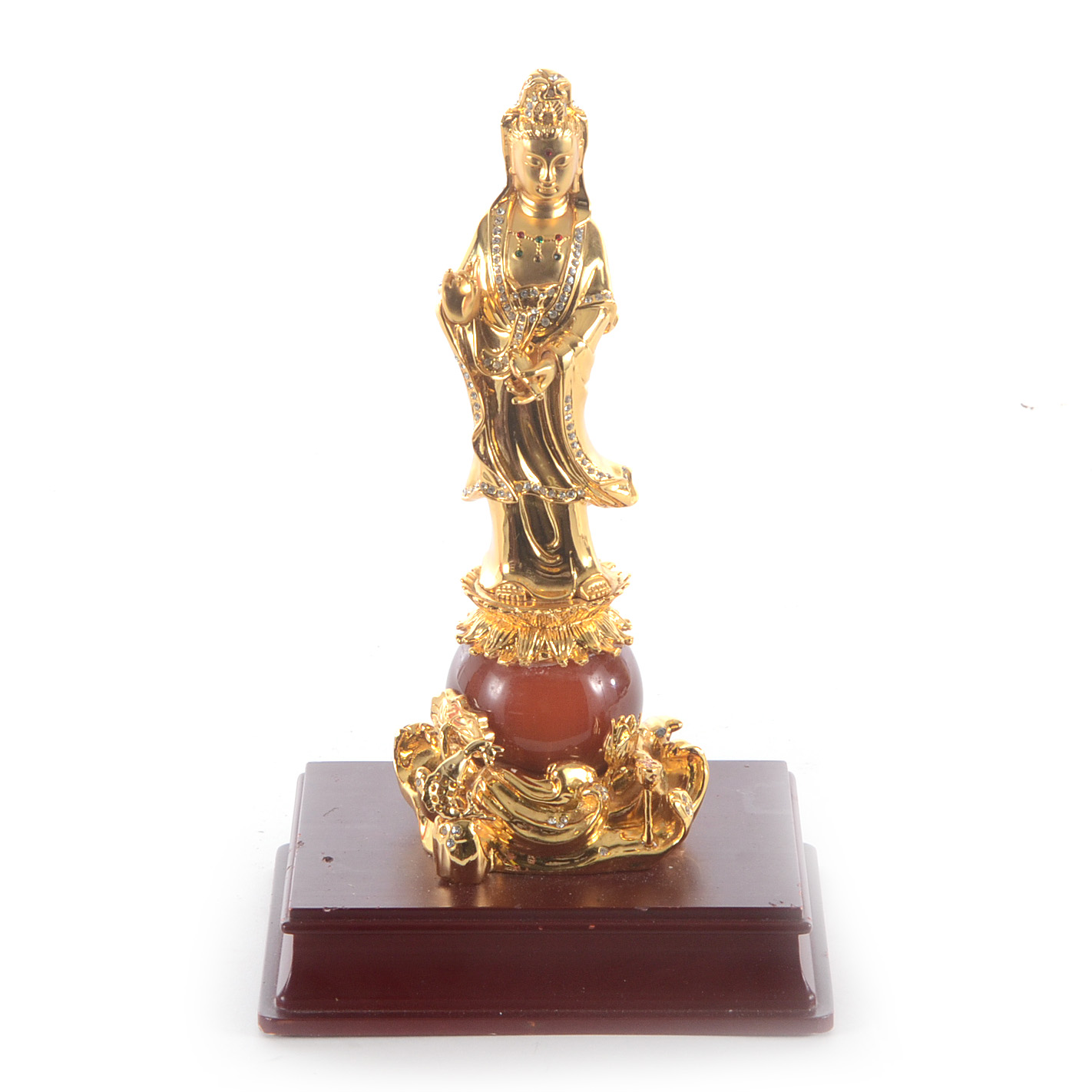 Nepalese Gold Tone Figure of Guanyin