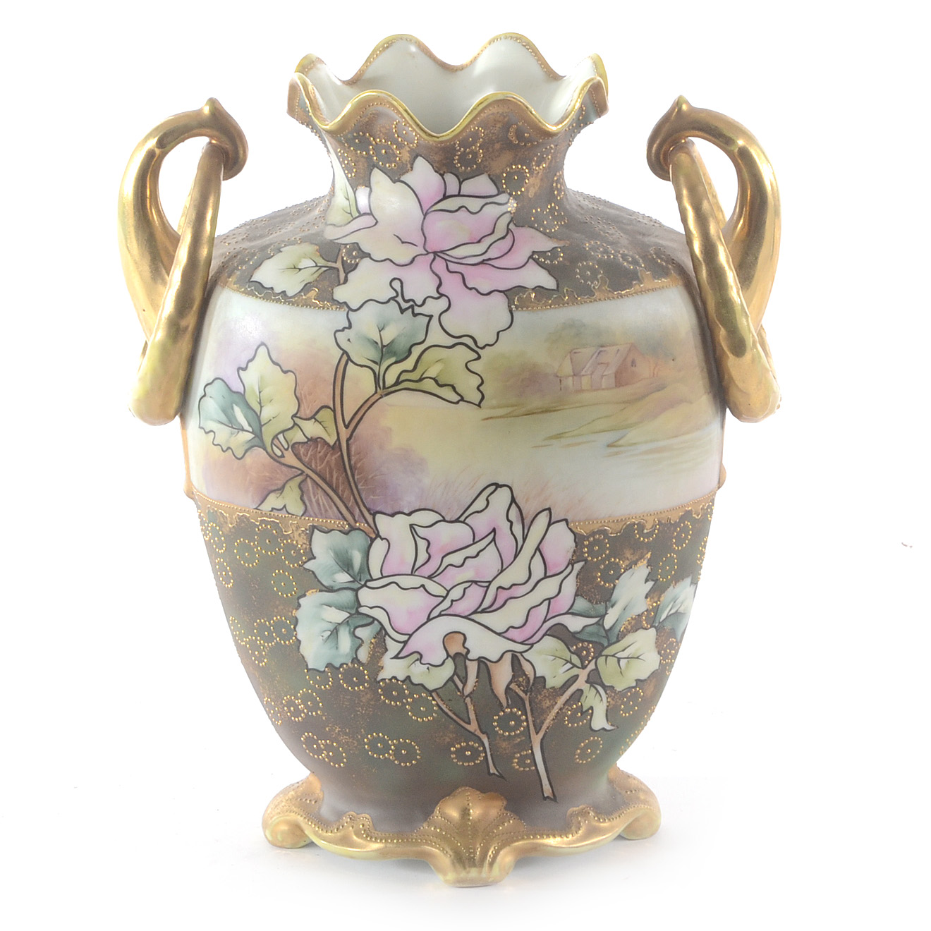 Hand Painted Nippon Vase