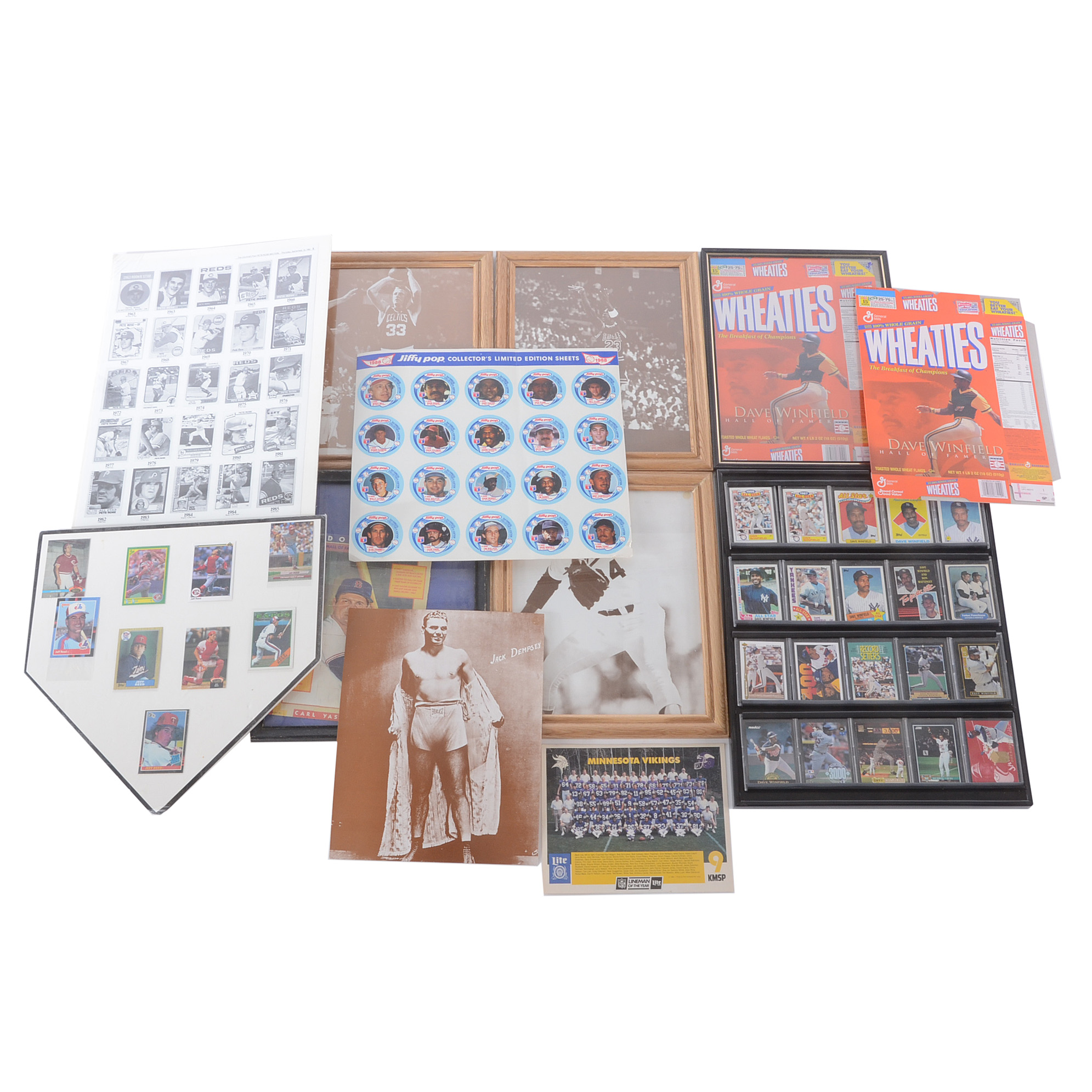 Box of Sports Collectibles