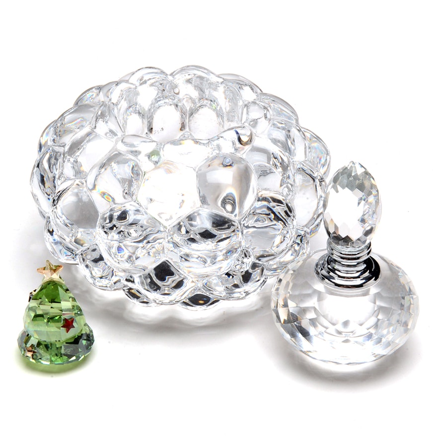 Assortment of Crystal Decor, Including Orrefors and Swarovski