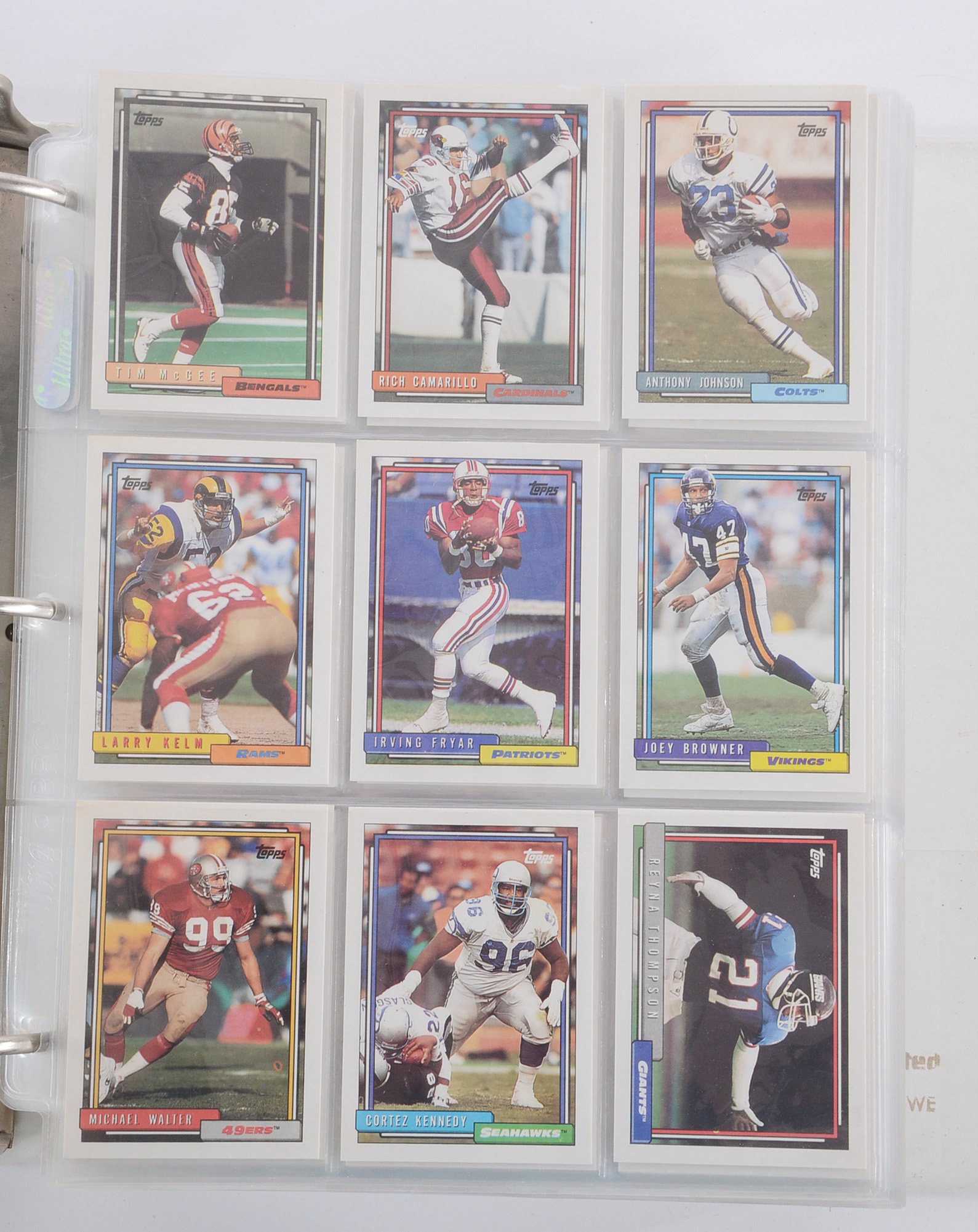 Binders of Football Cards