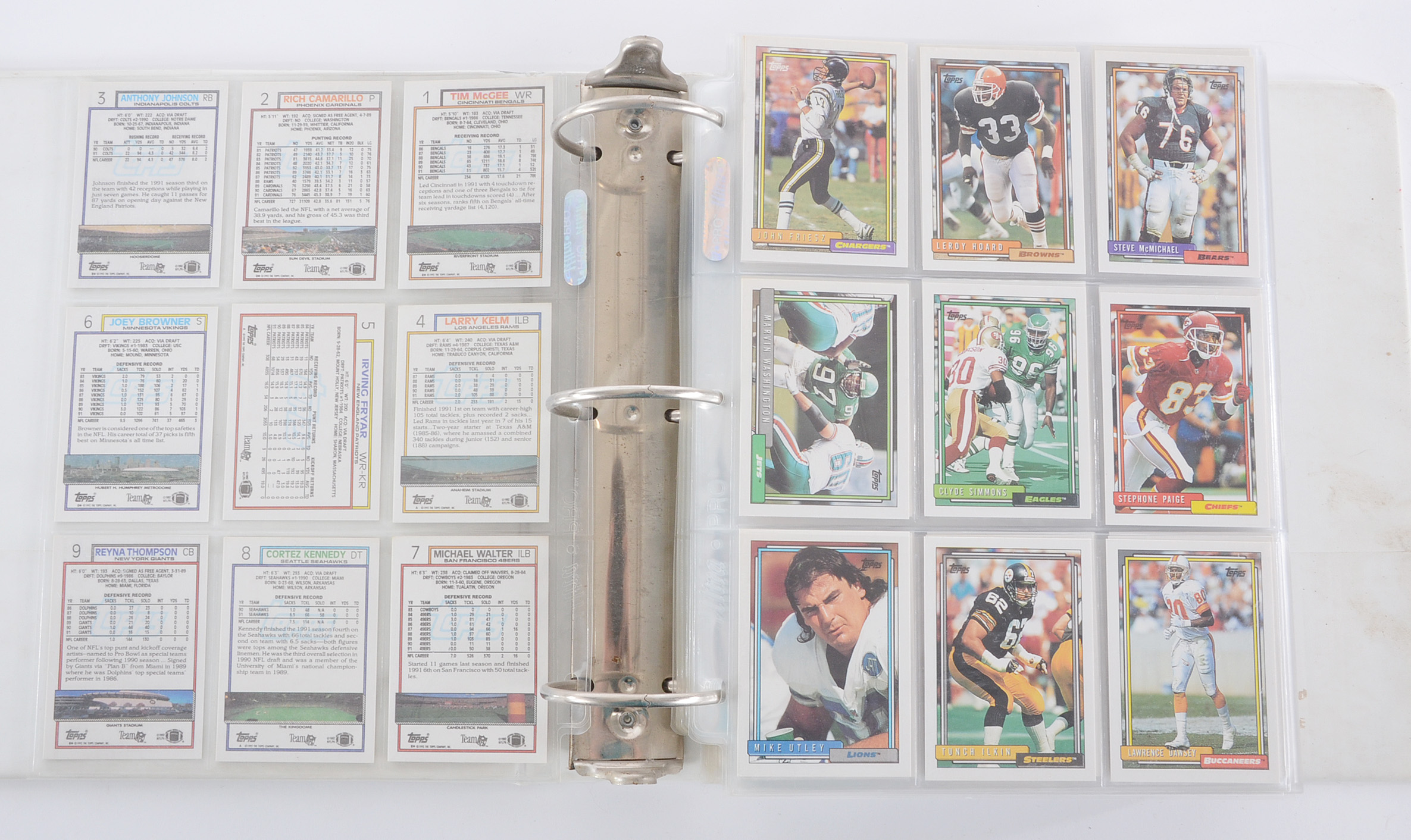 Binders of Football Cards