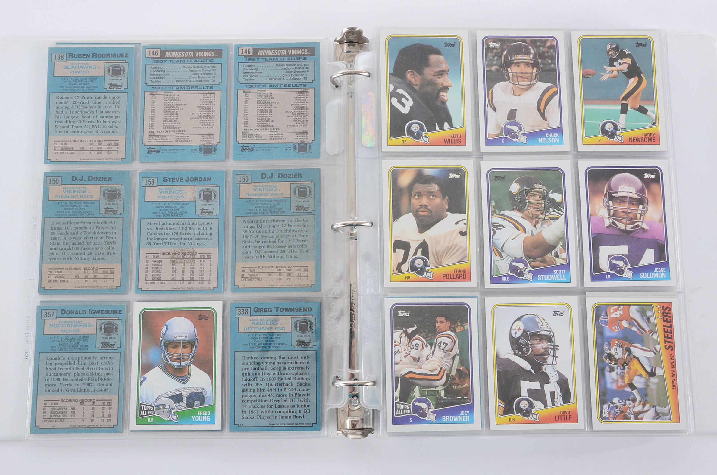 Binders of Football Cards