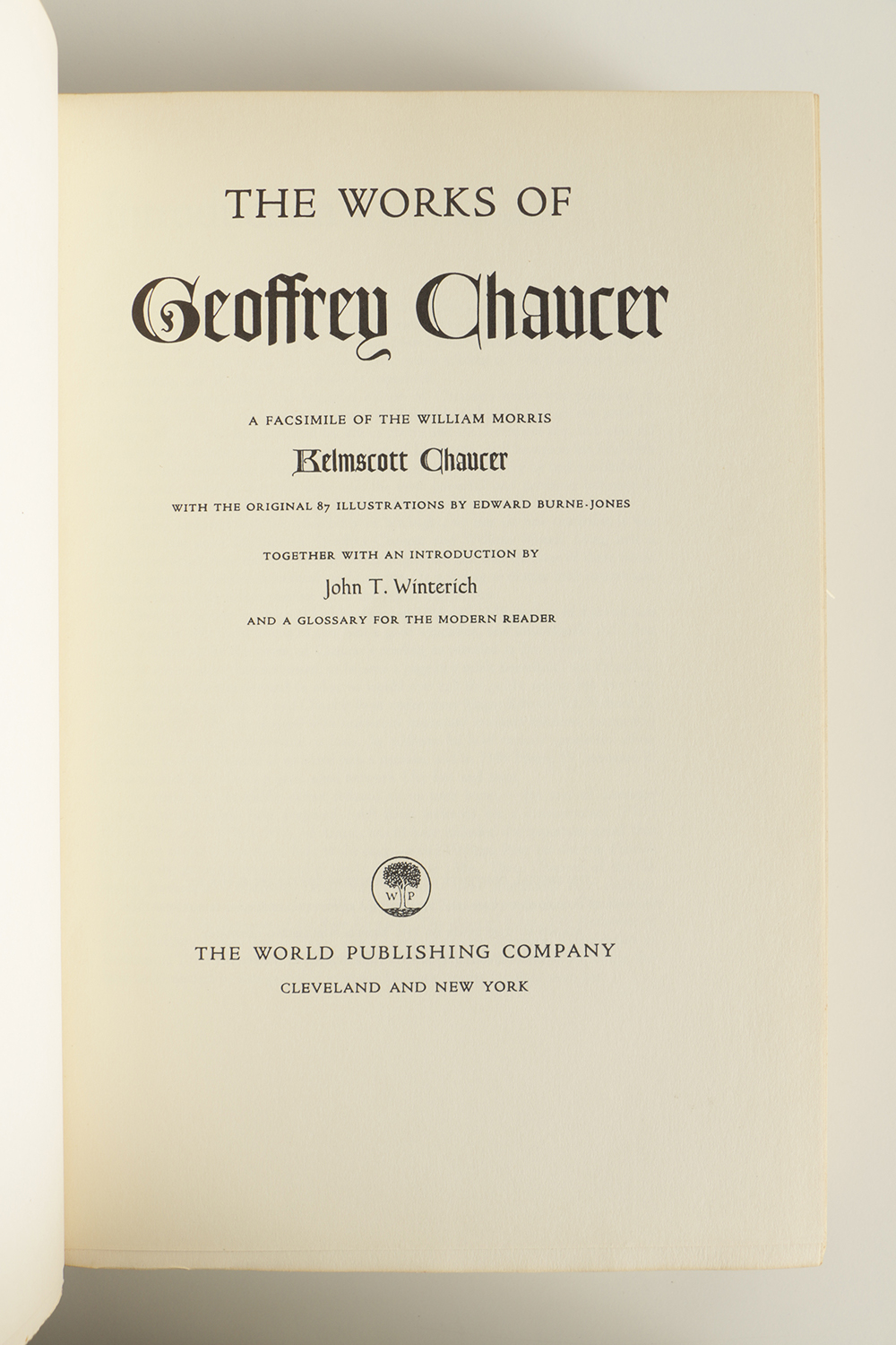 1958 "The works of Geoffrey Chaucer"