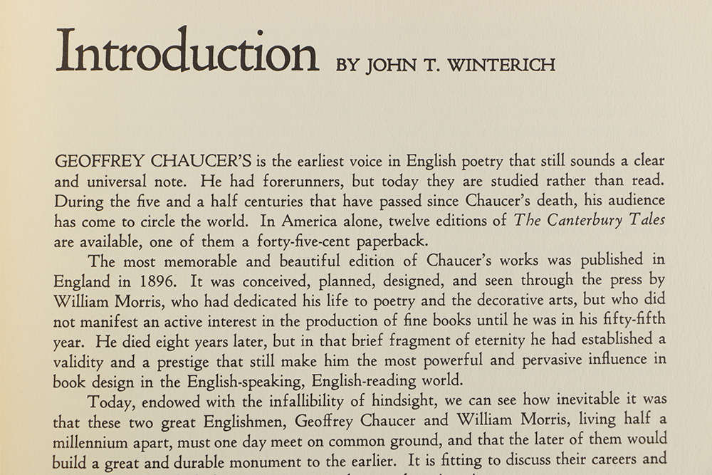 1958 "The works of Geoffrey Chaucer"