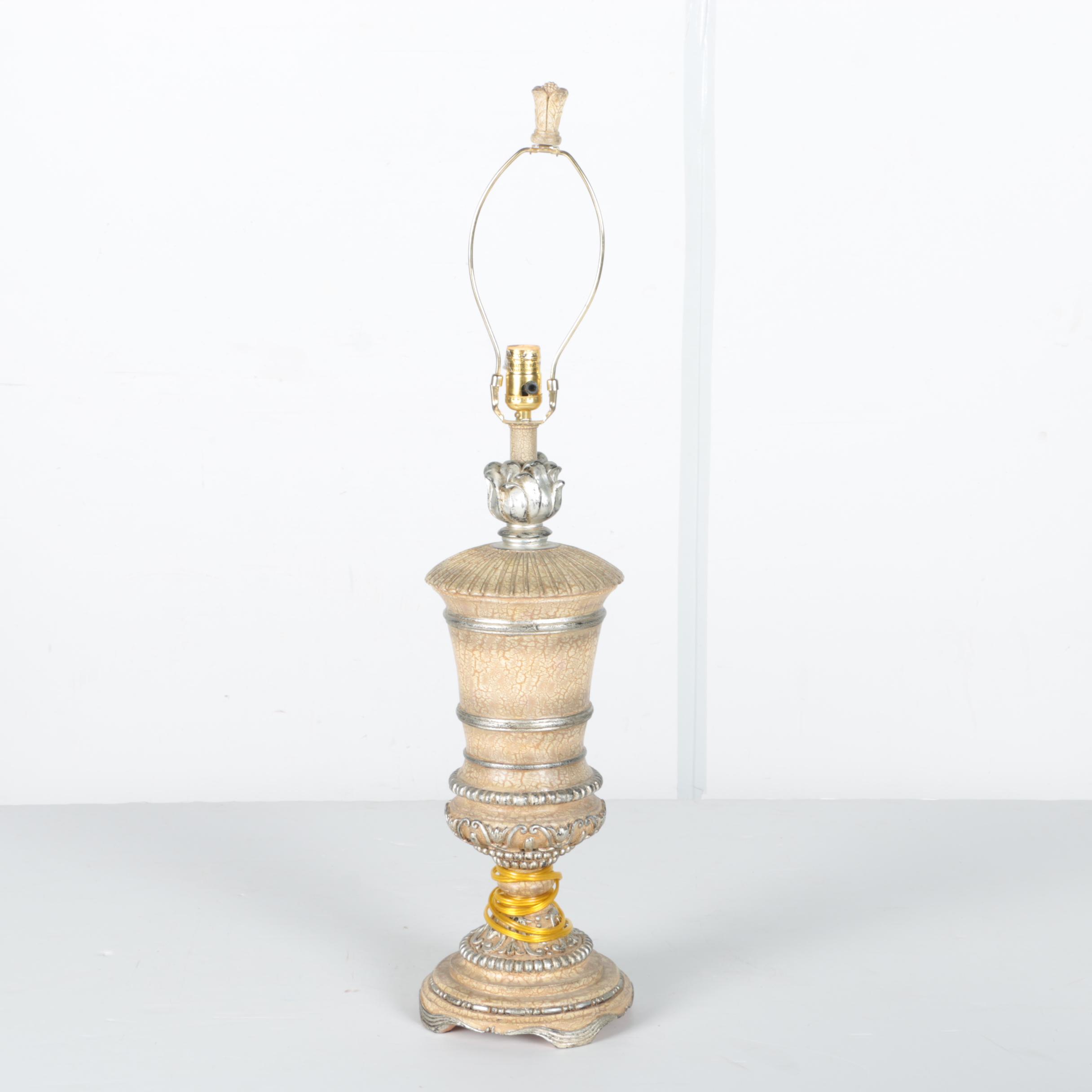 Distressed Urn-Style Table Lamp