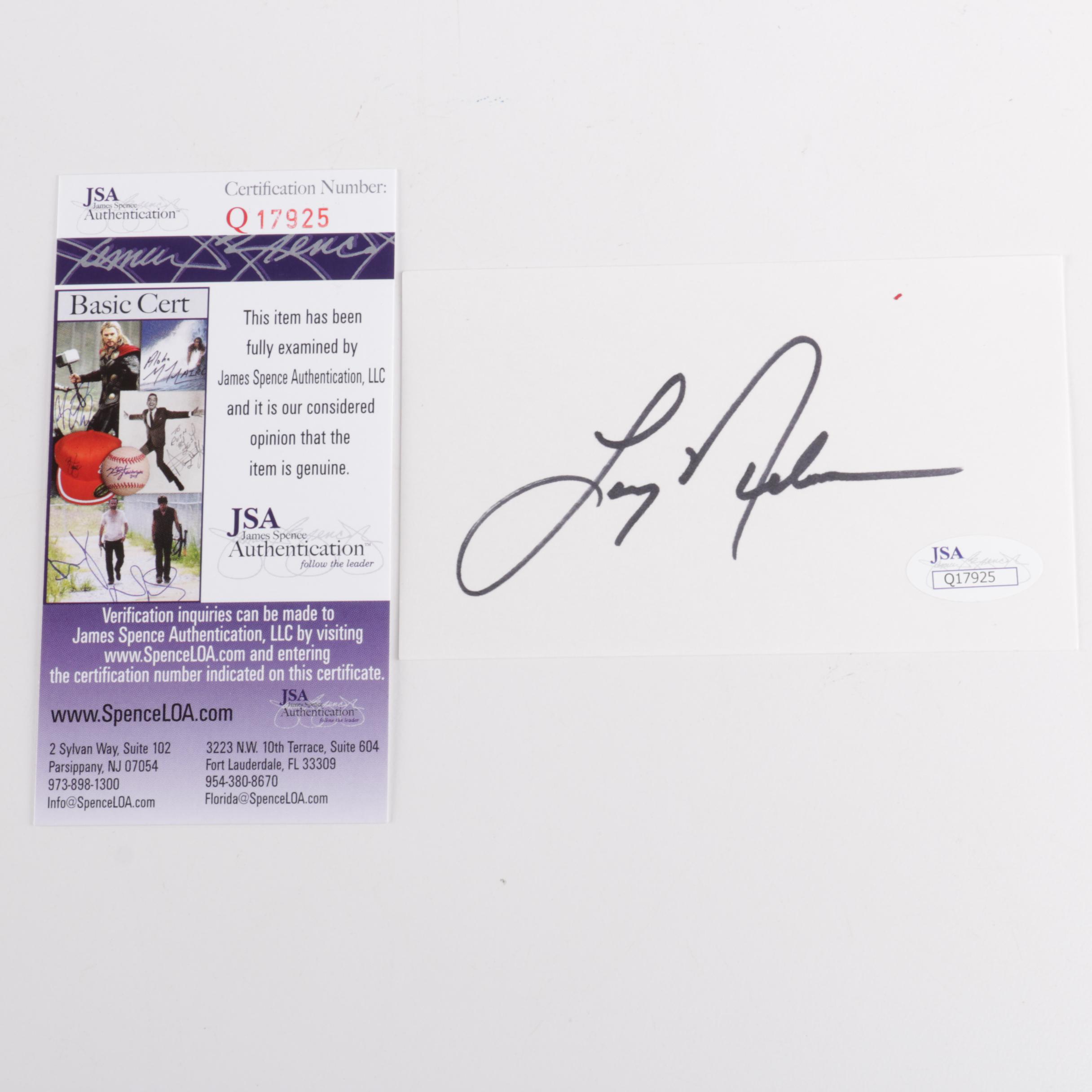 Larry Nelson Autographed Index Card