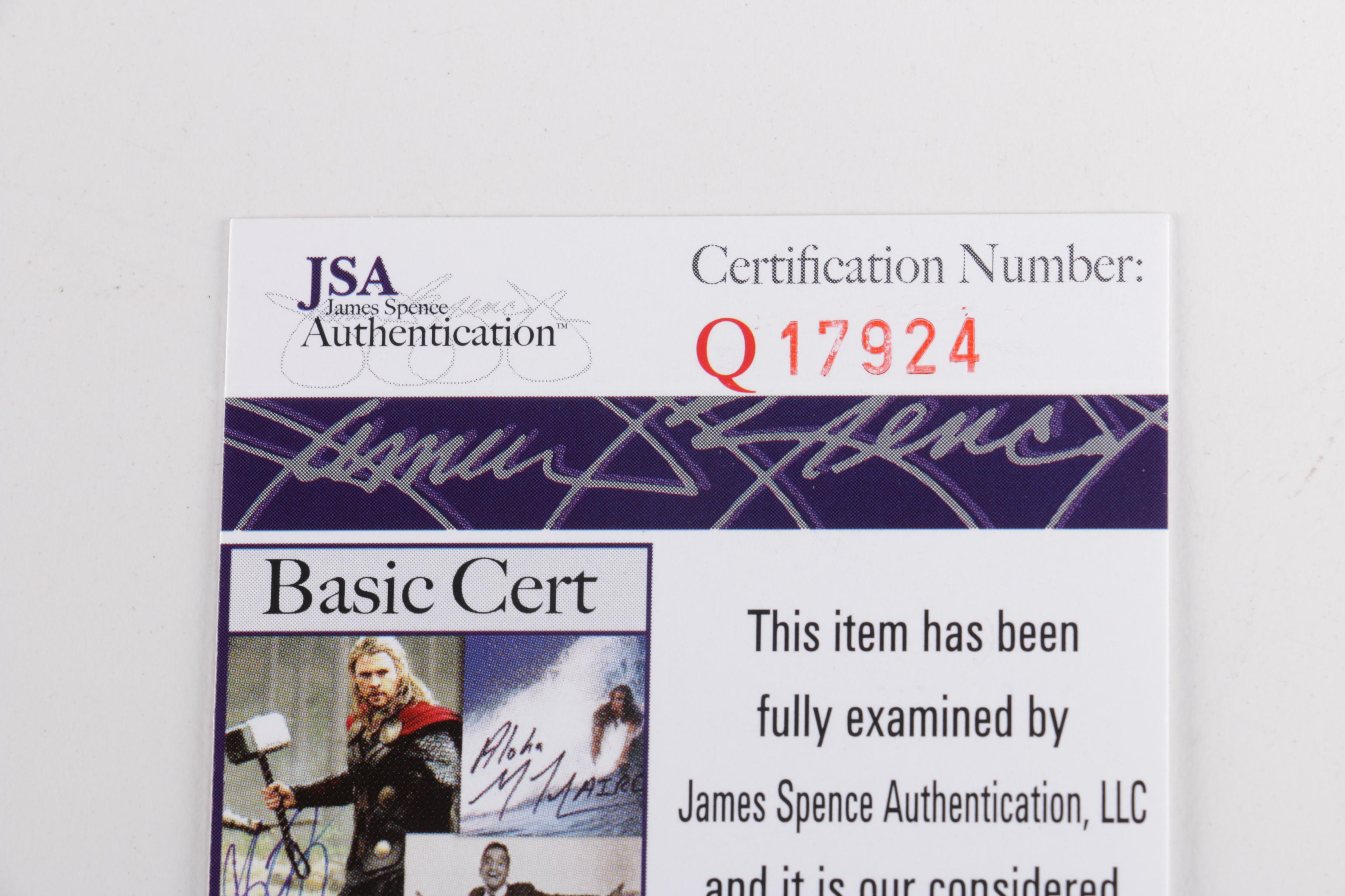 Authenticated Larry Nelson Autographed Index Card