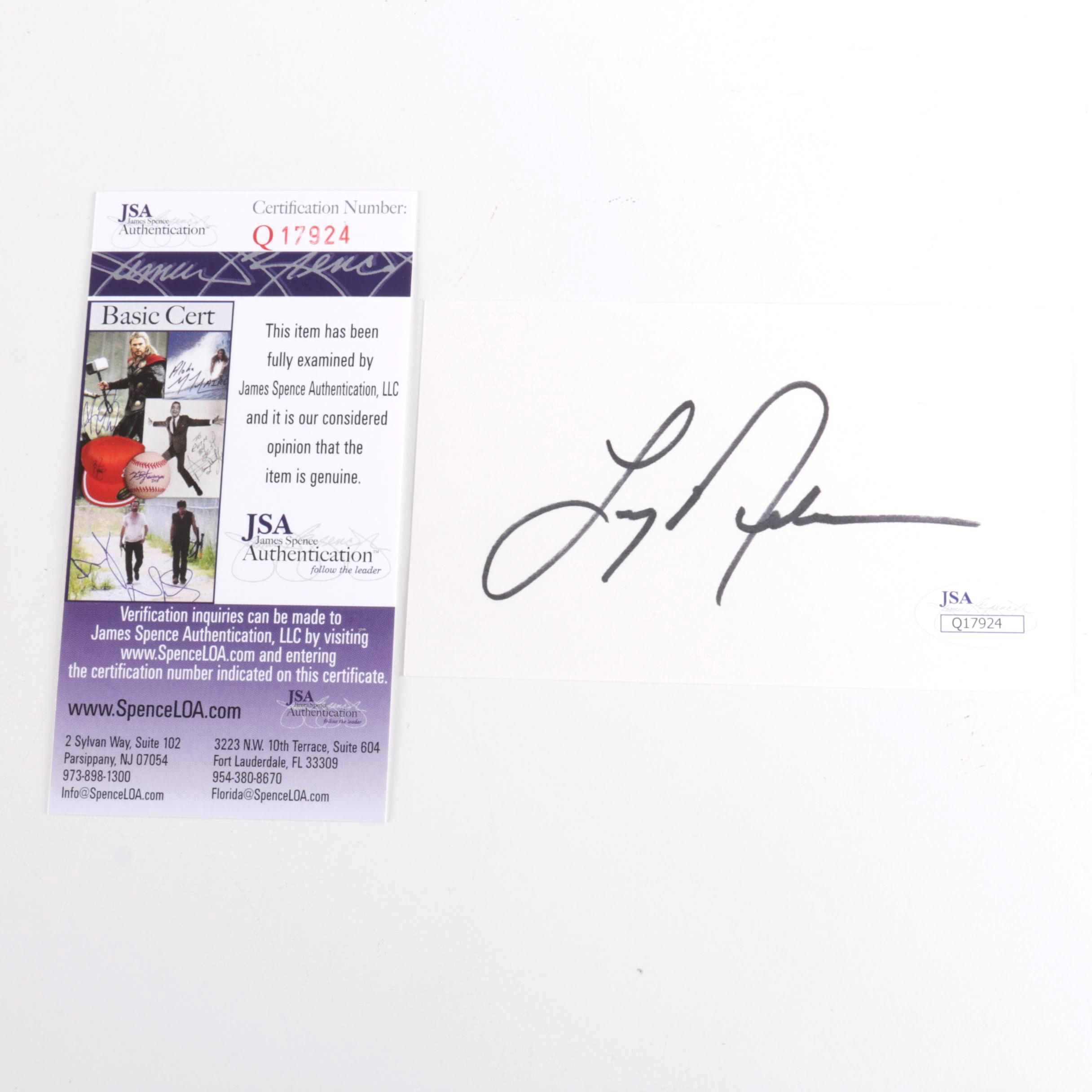 Authenticated Larry Nelson Autographed Index Card