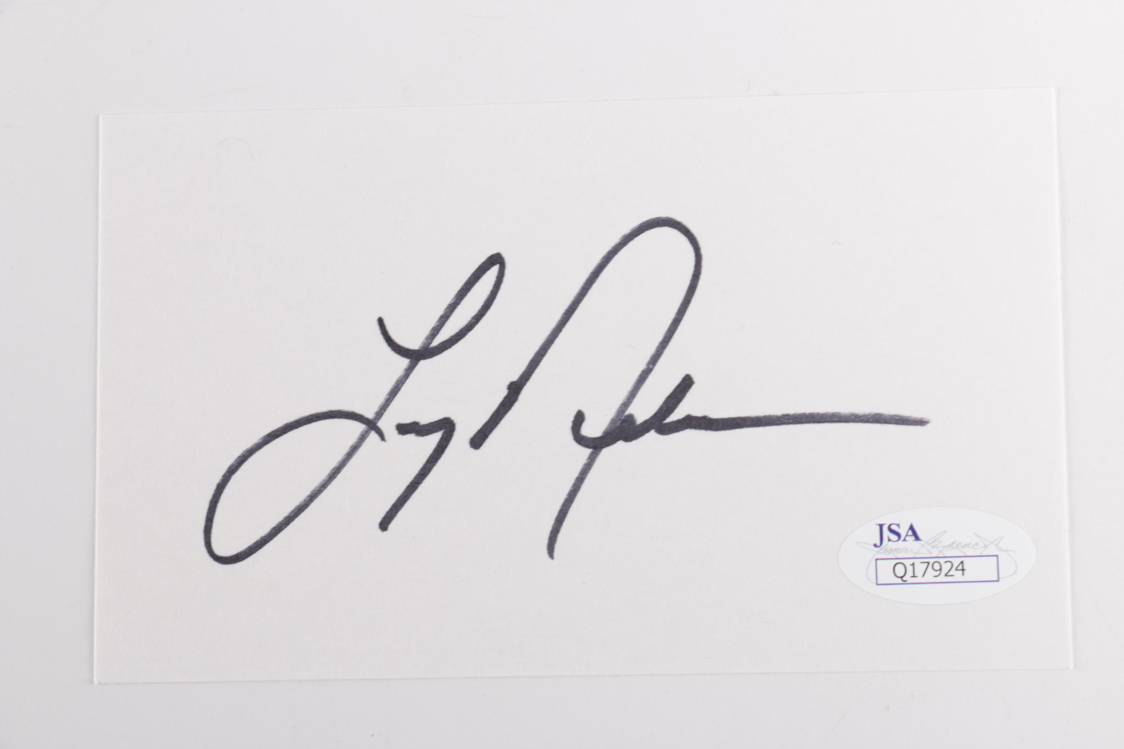 Authenticated Larry Nelson Autographed Index Card