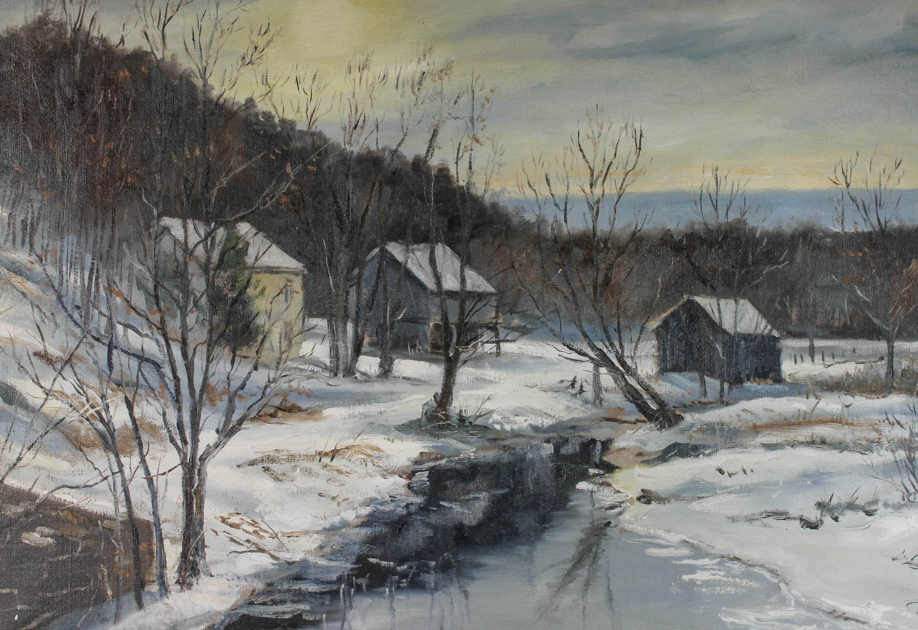 Robert E. Doney Original Landscape Oil Painting "Rinker's Farm"