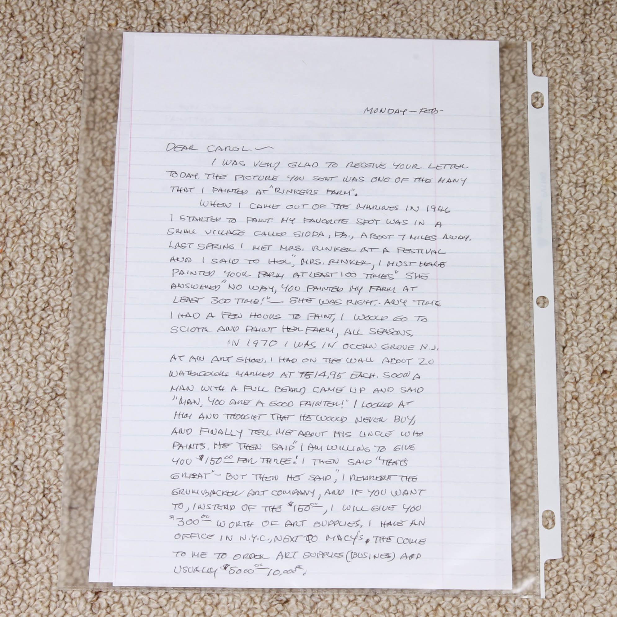 Robert E. Doney Original Landscape Oil Painting "Rinker's Farm"