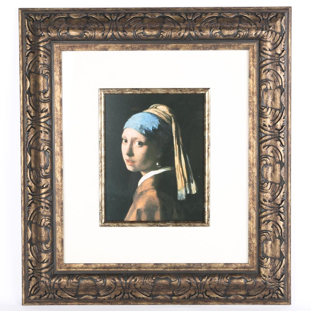 After Johannes Vermeer Offset Lithograph "Girl with a Pearl Earring"
