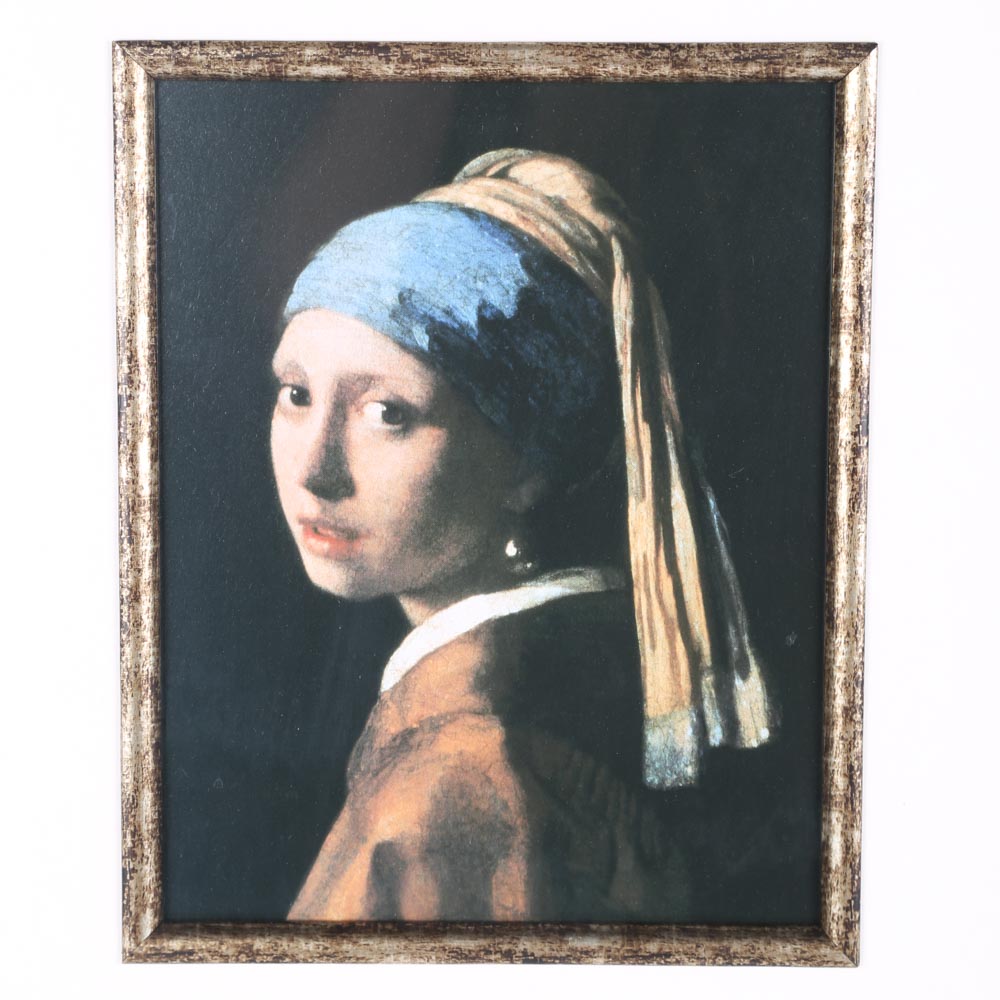 After Johannes Vermeer Offset Lithograph "Girl with a Pearl Earring"