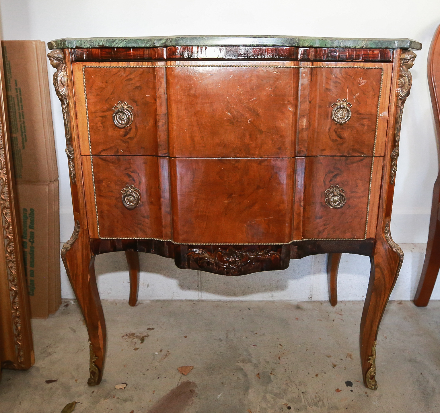 Vintage Louis Phillipe Style Block Front Side Cabinet