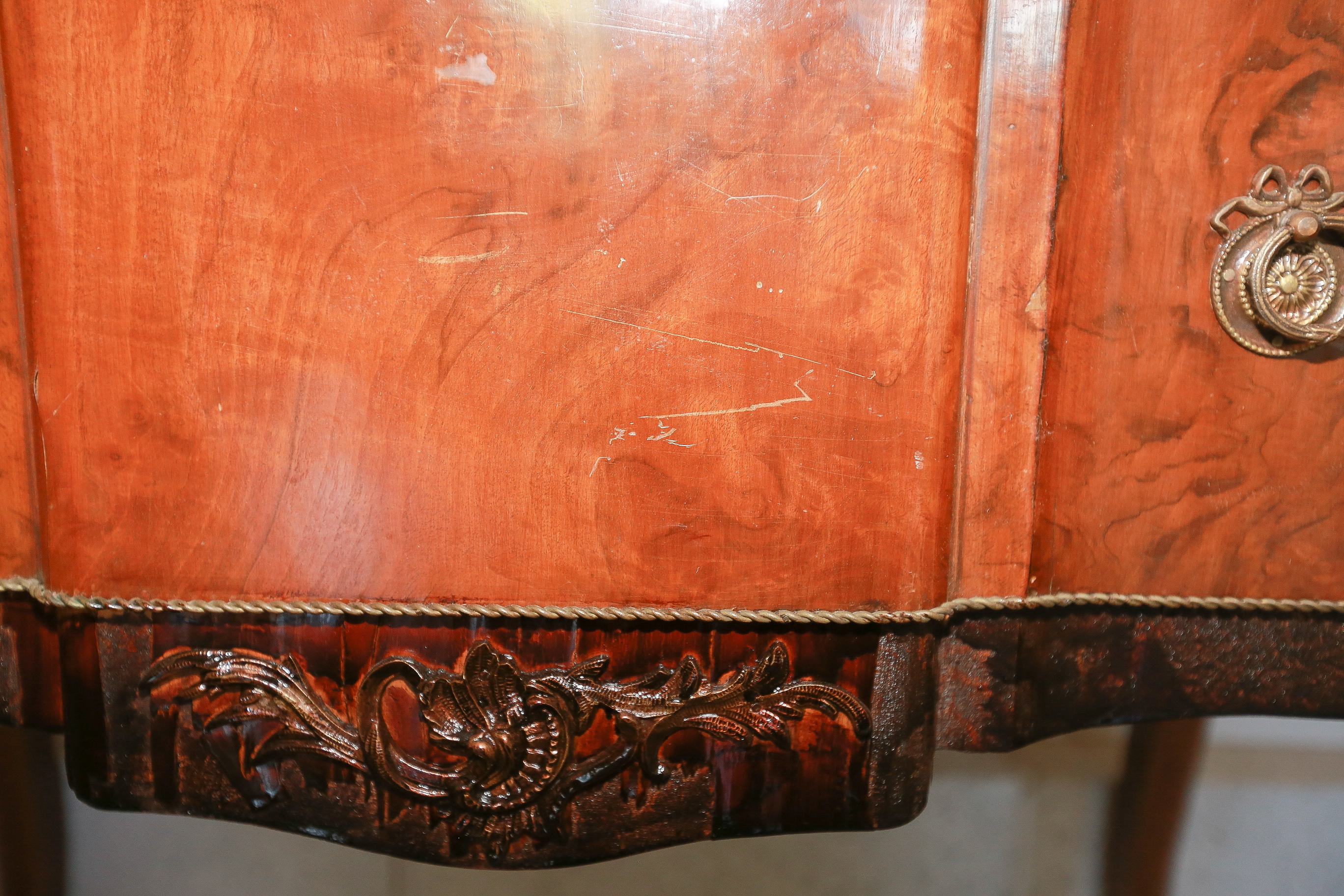 Vintage Louis Phillipe Style Block Front Side Cabinet