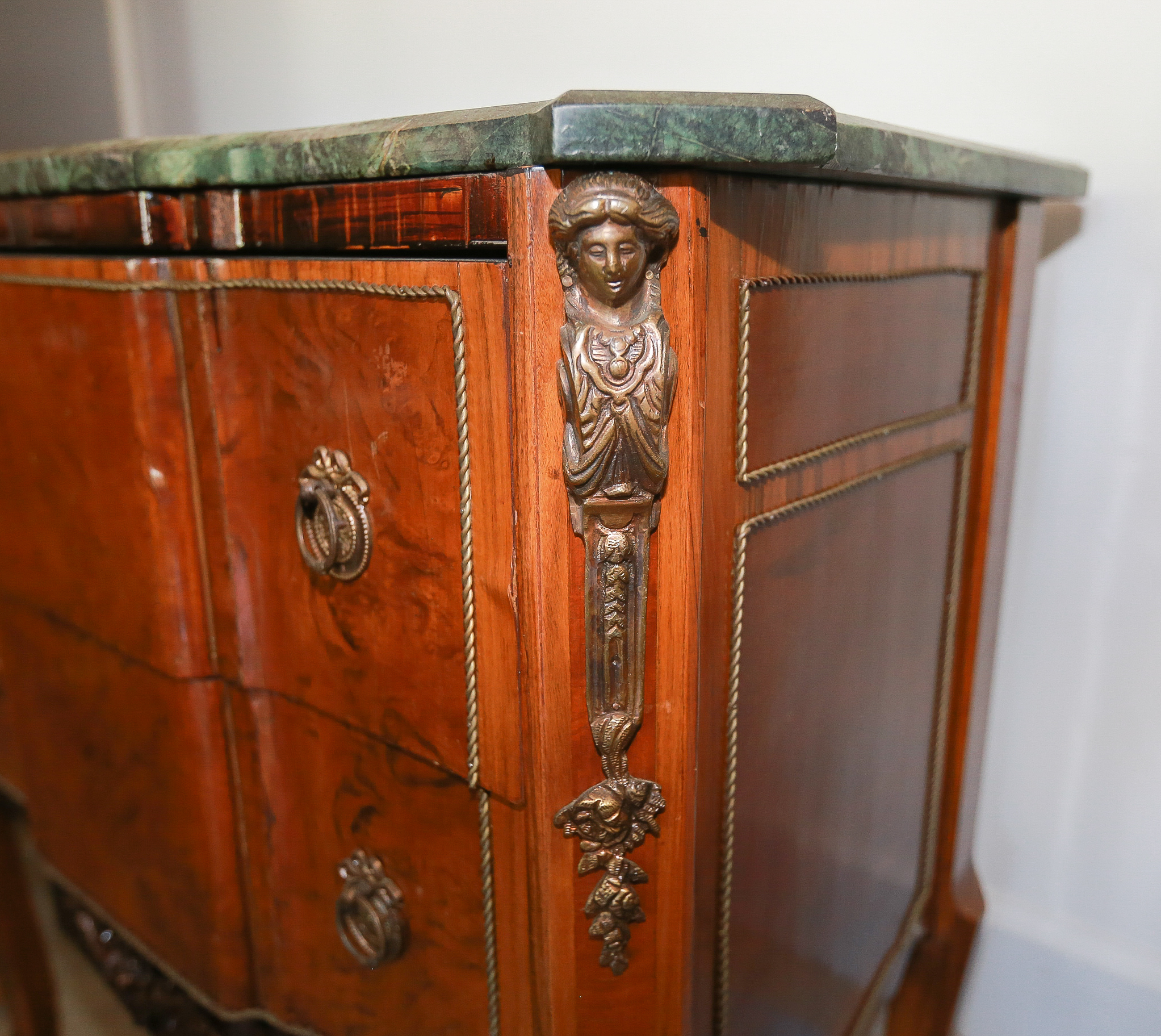 Vintage Louis Phillipe Style Block Front Side Cabinet