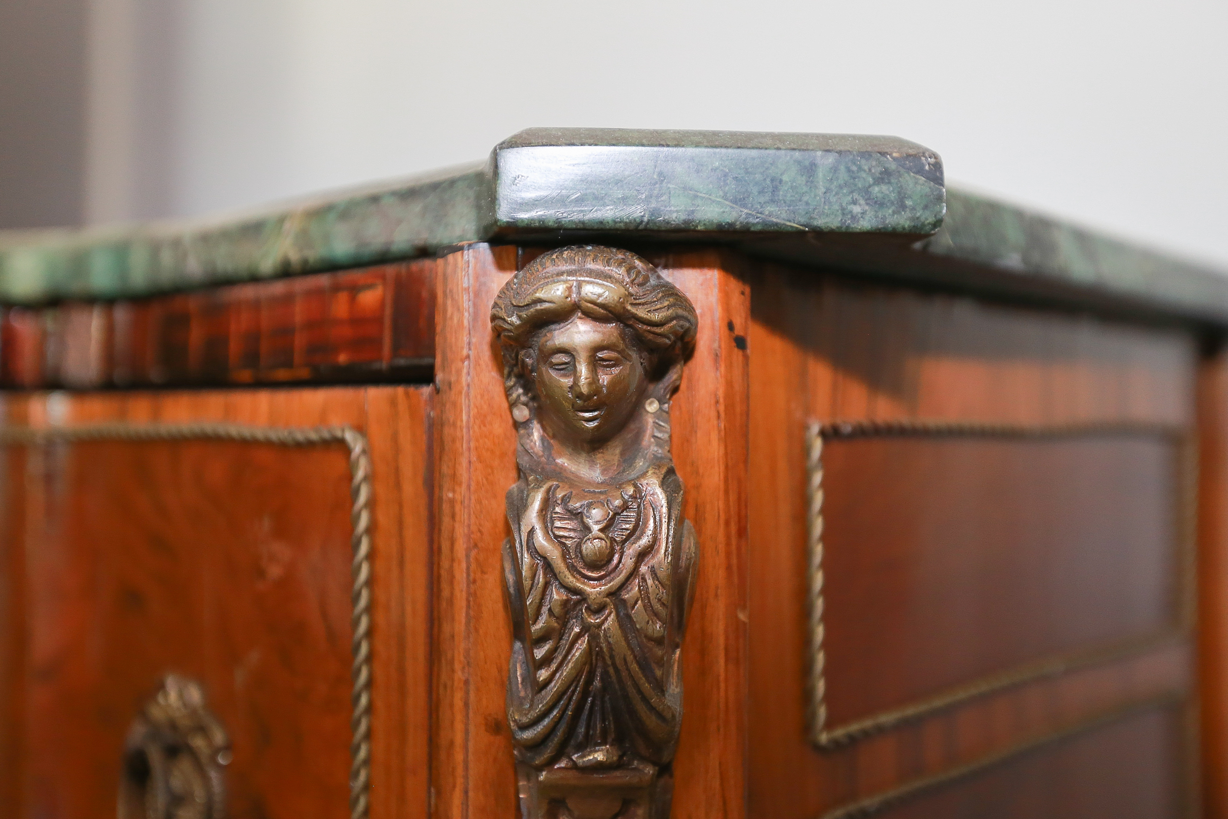 Vintage Louis Phillipe Style Block Front Side Cabinet