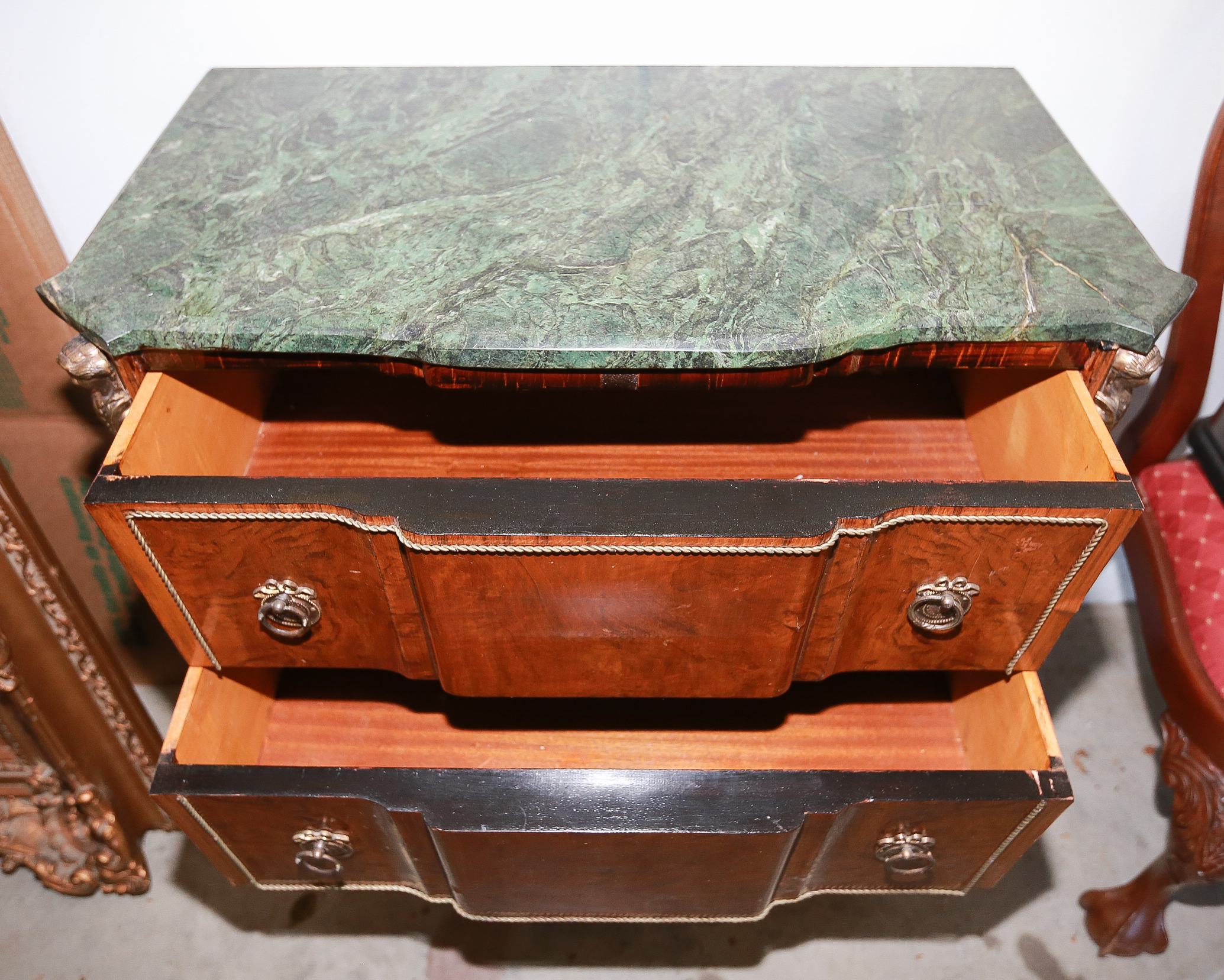 Vintage Louis Phillipe Style Block Front Side Cabinet