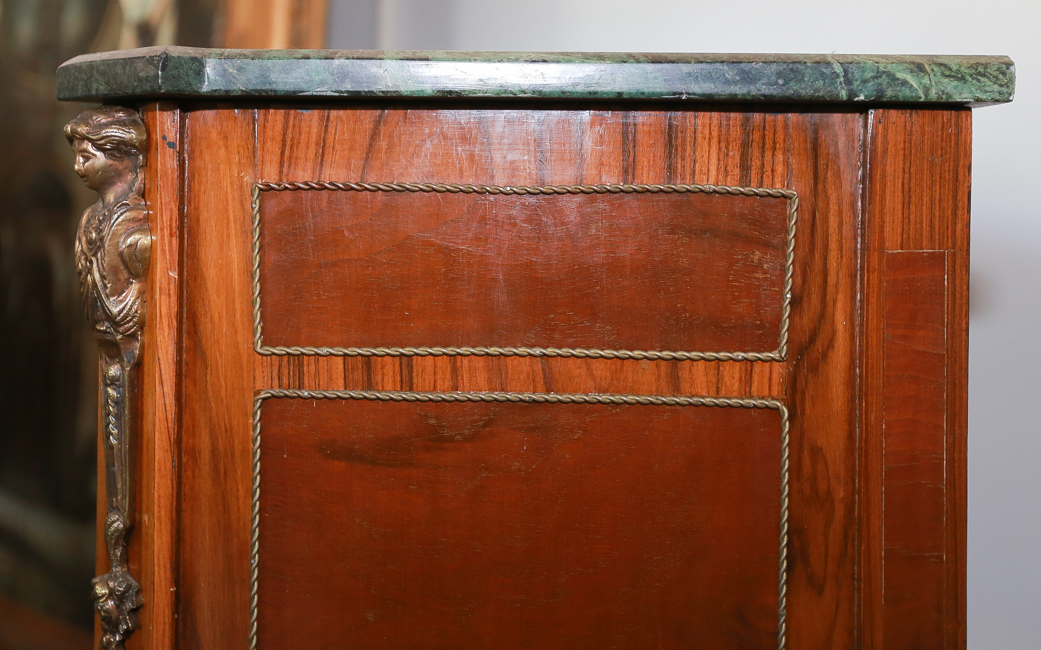 Vintage Louis Phillipe Style Block Front Side Cabinet