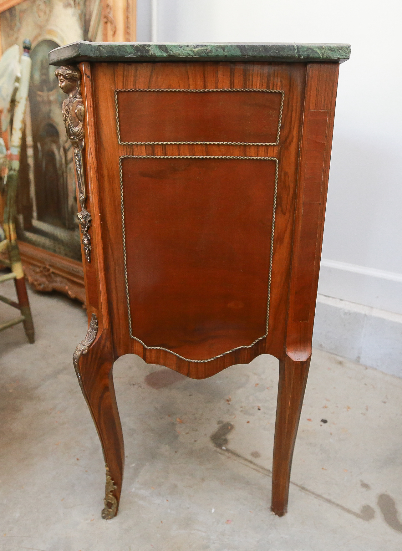 Vintage Louis Phillipe Style Block Front Side Cabinet