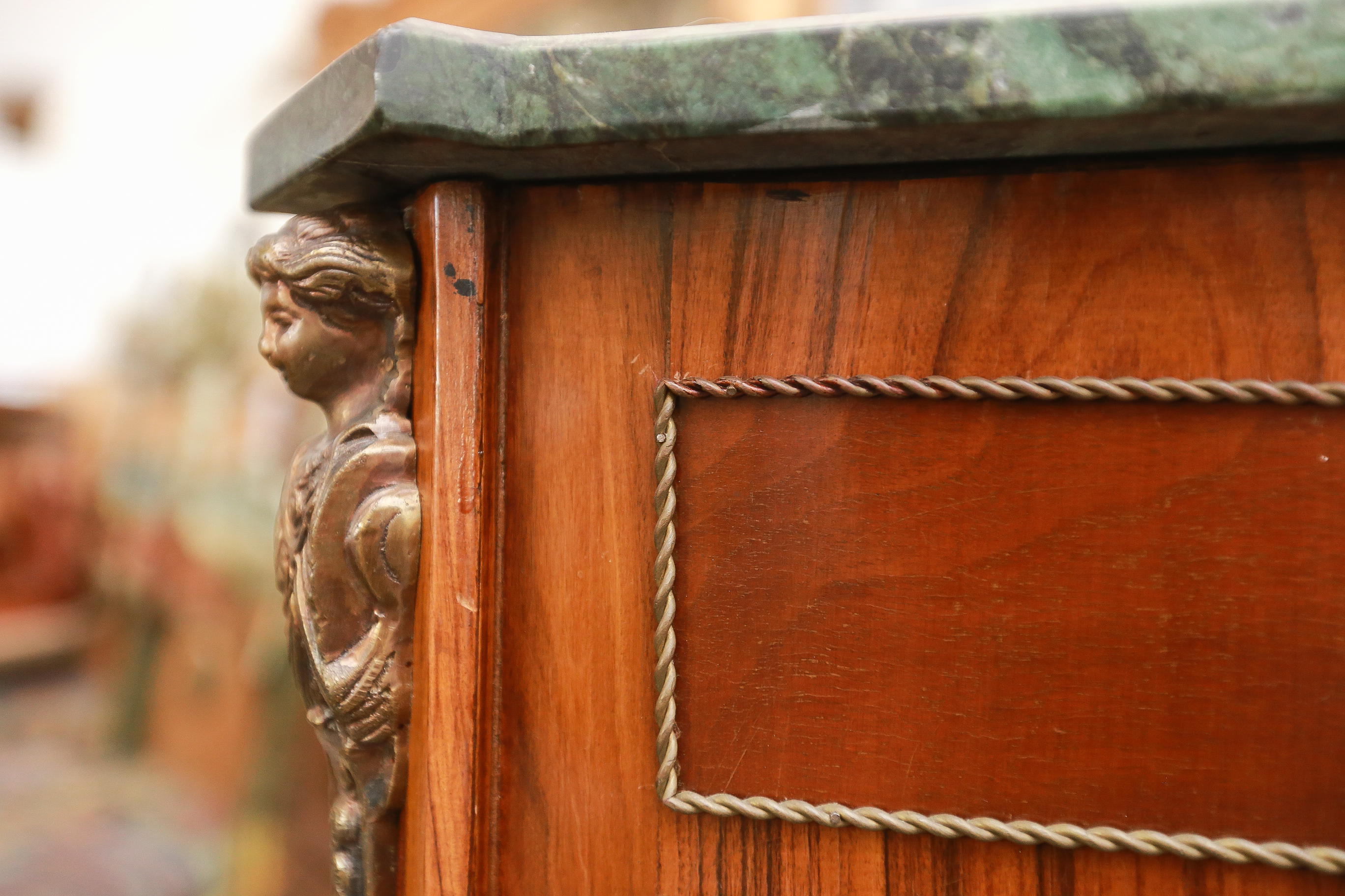 Vintage Louis Phillipe Style Block Front Side Cabinet