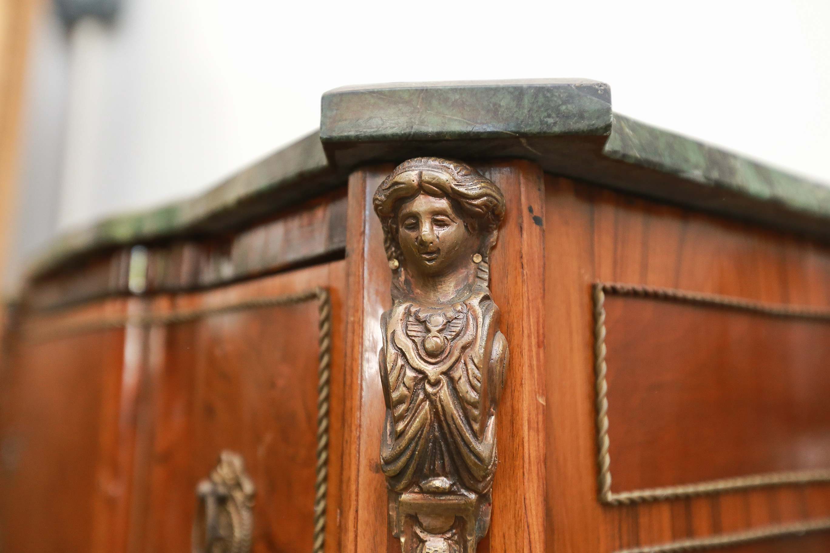 Vintage Louis Phillipe Style Block Front Side Cabinet