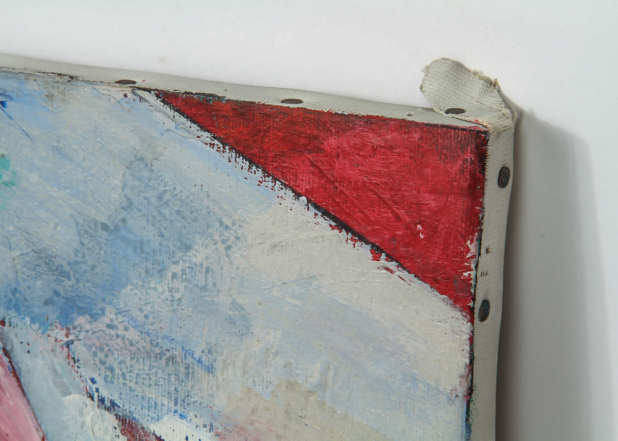 Kohrs Oil Painting on Canvas "Coral and Jade Abstract"