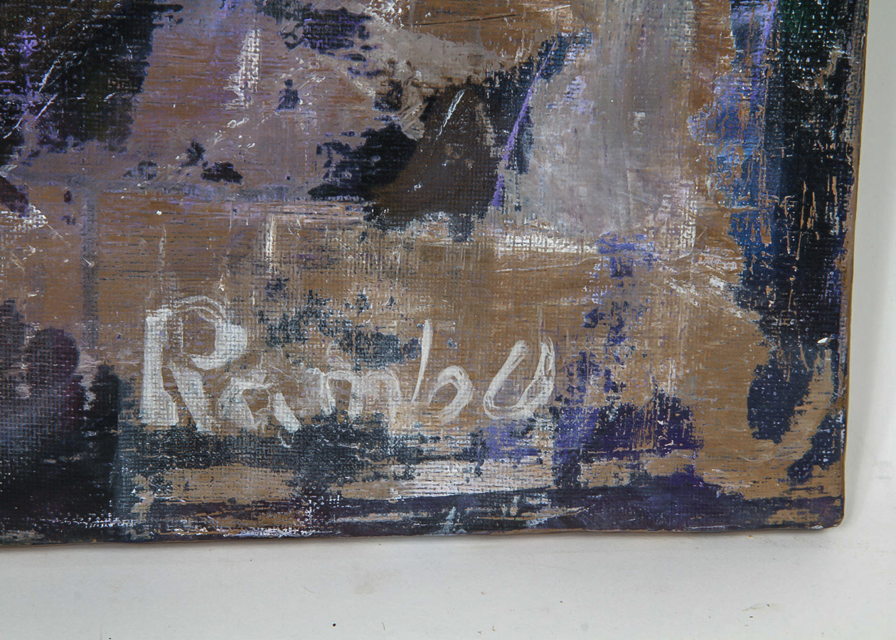 Melinda Rambo Acrylic and Silkscreen Painting on Canvas "City Streets"