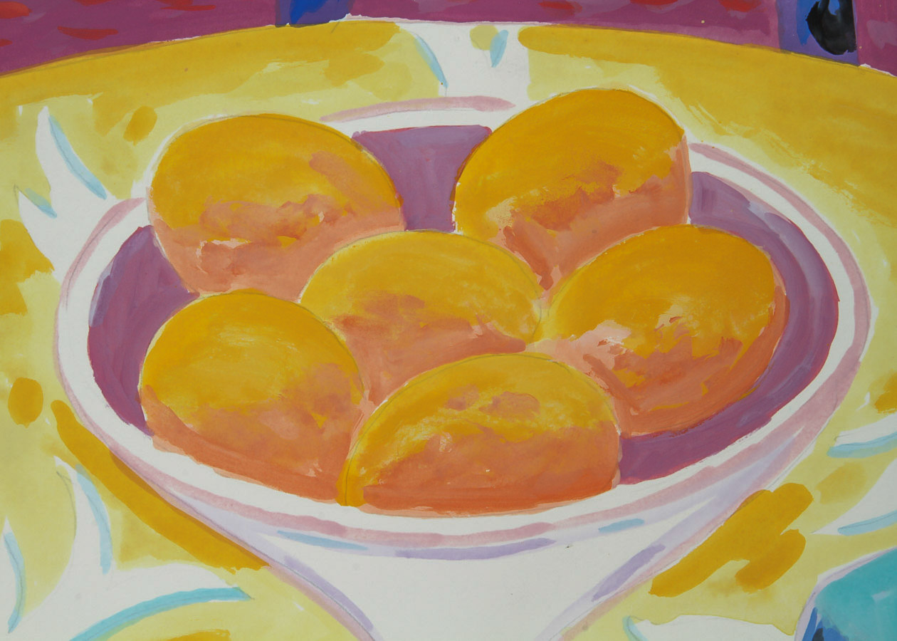 Gil Evans Watercolor and Gouache Painting on Arches Paper "Beach House Interior"