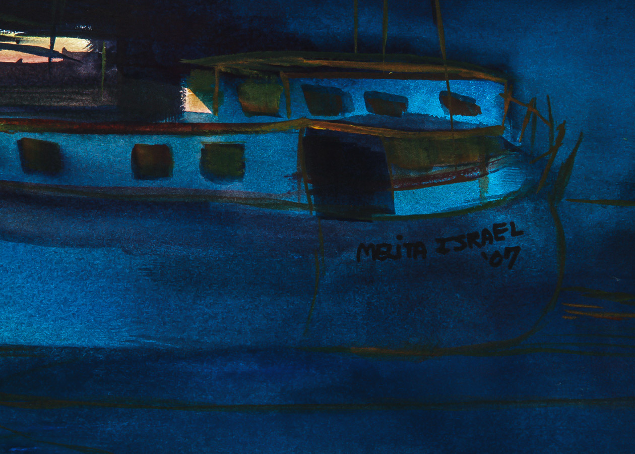 Melita Israel Watercolor Painting on Paper "Santa Cruz Sunset"