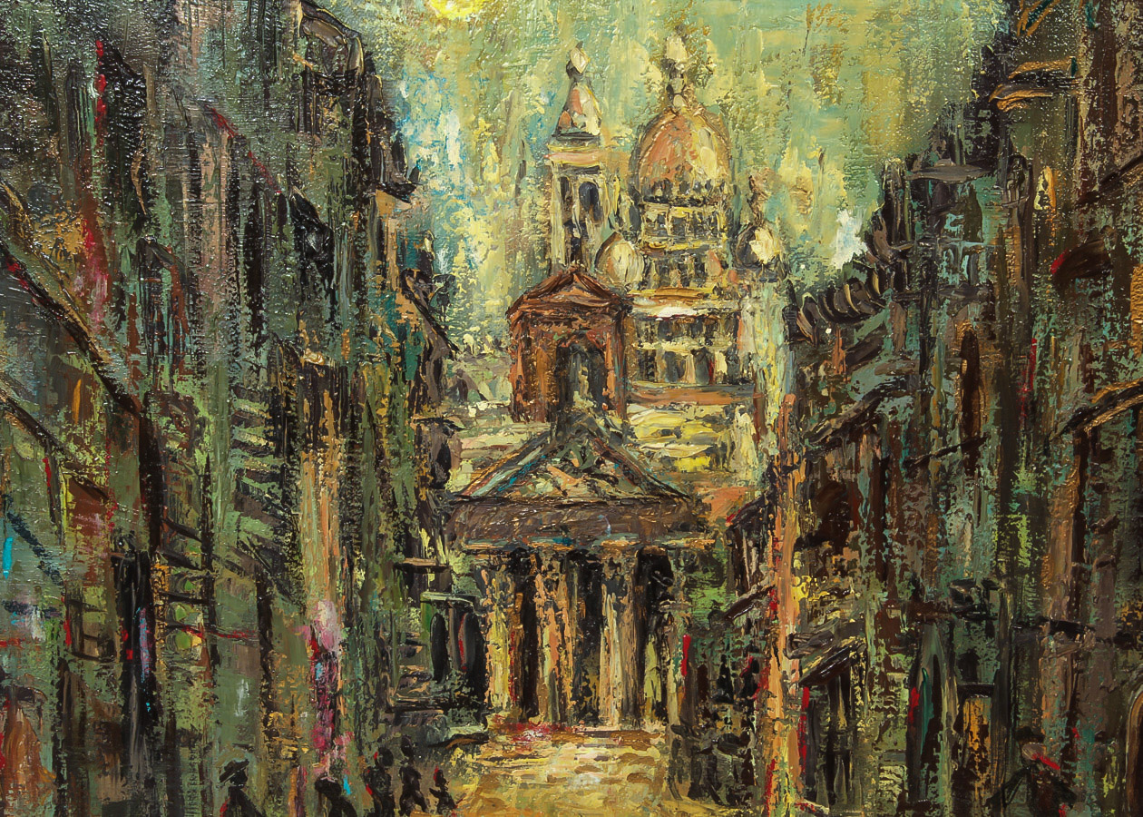 Alice de Boton Oil Painting on Canvas "View of Montmartre, Paris,"